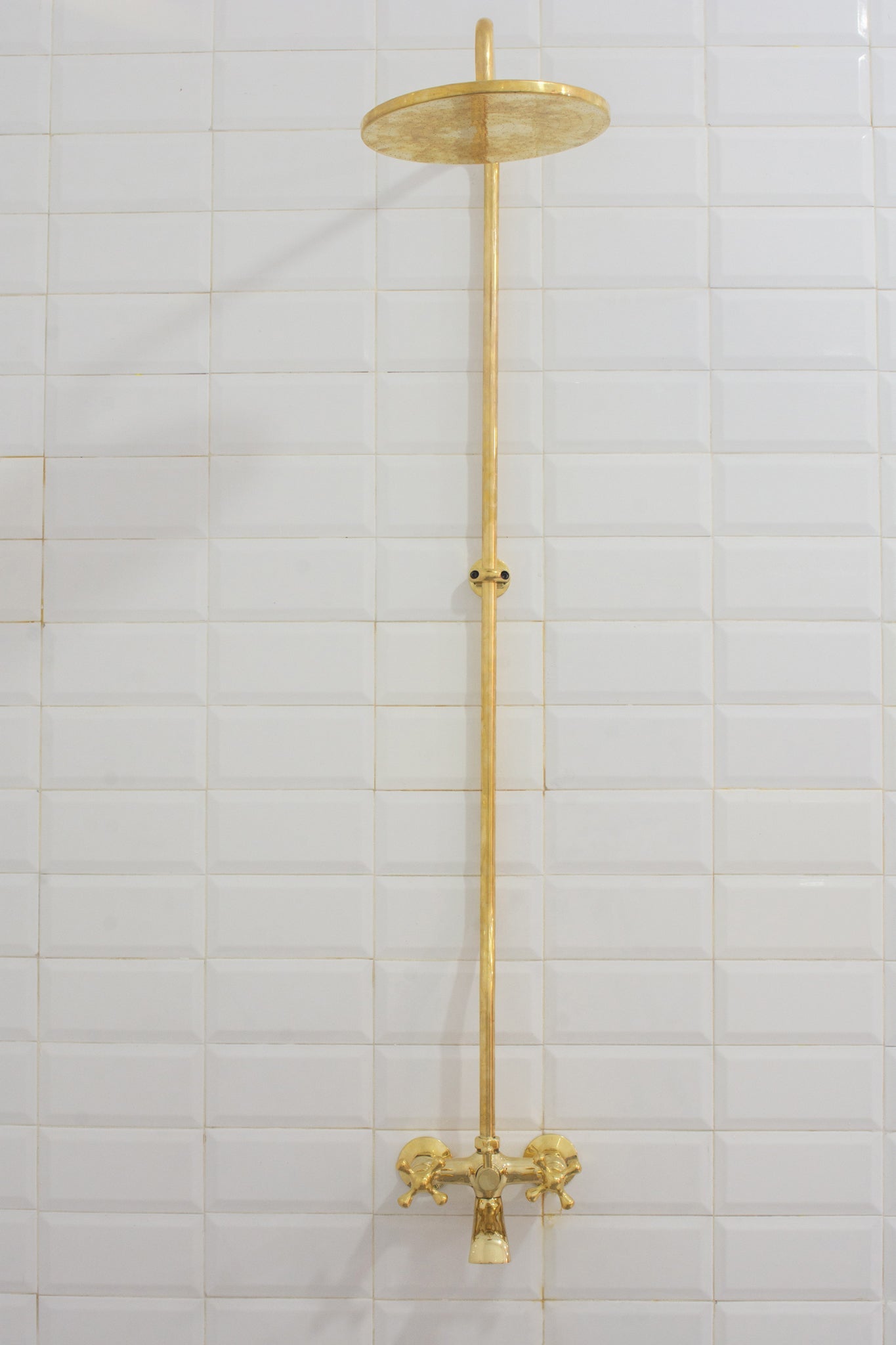 Solid Brass Shower System, Showerhead With Tub Filler, Rain Shower System, Exposed Pipe Tub Faucet alternate view 10