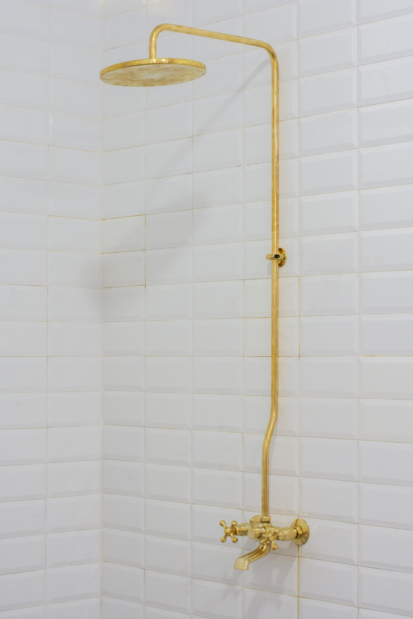 Solid Brass Shower System, Showerhead With Tub Filler, Rain Shower System, Exposed Pipe Tub Faucet alternate view 8
