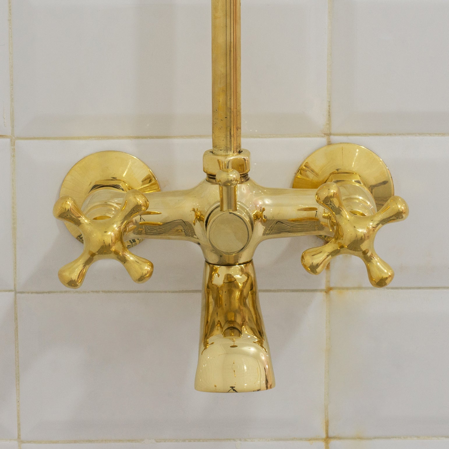 Solid Brass Shower System, Showerhead With Tub Filler, Rain Shower System, Exposed Pipe Tub Faucet alternate view 4