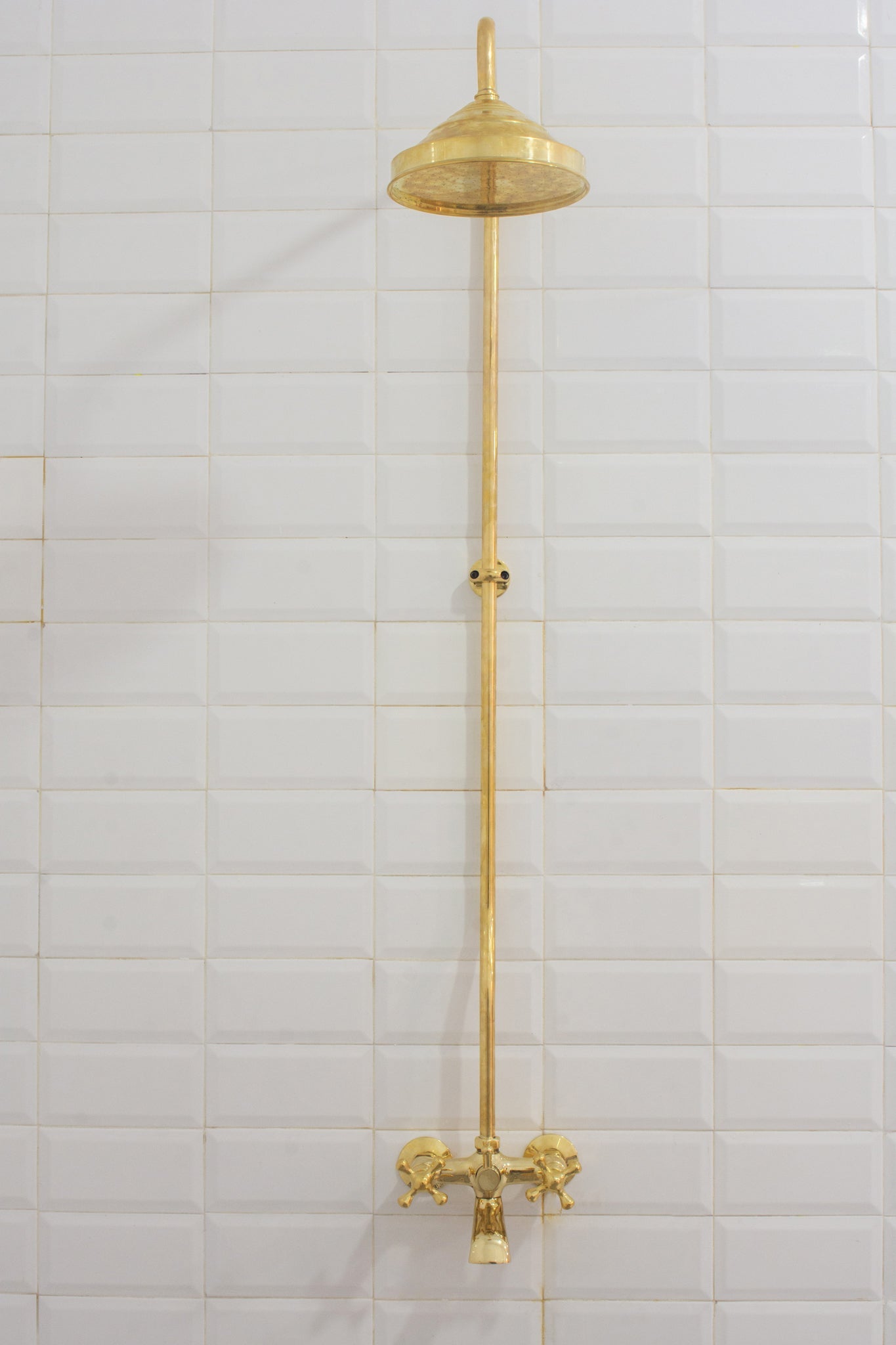 Solid Brass Shower System, Showerhead With Tub Filler, Rain Shower System, Exposed Pipe Tub Faucet alternate view 11