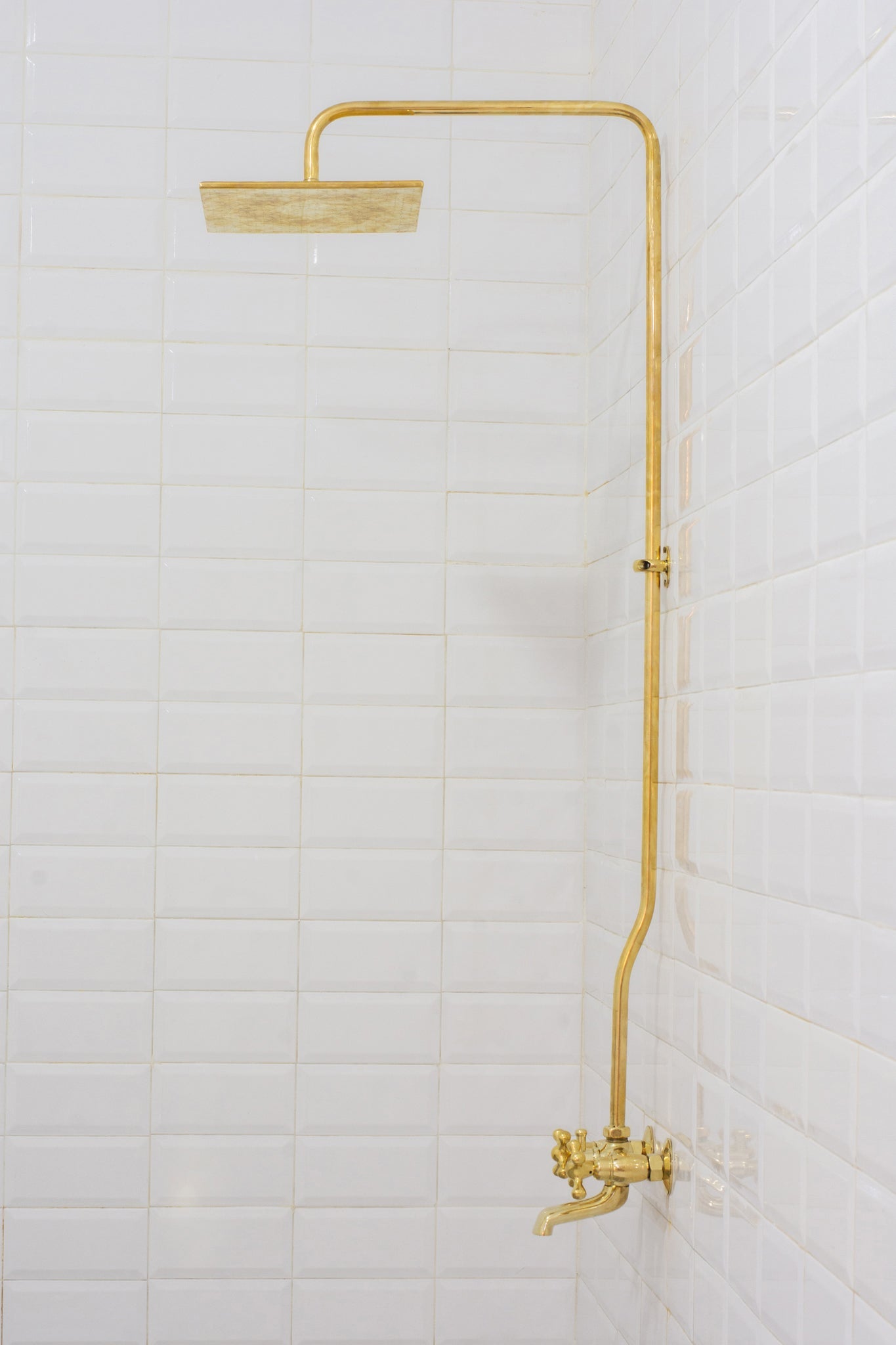 Solid Brass Shower System, Showerhead With Tub Filler, Rain Shower System, Exposed Pipe Tub Faucet alternate view 13