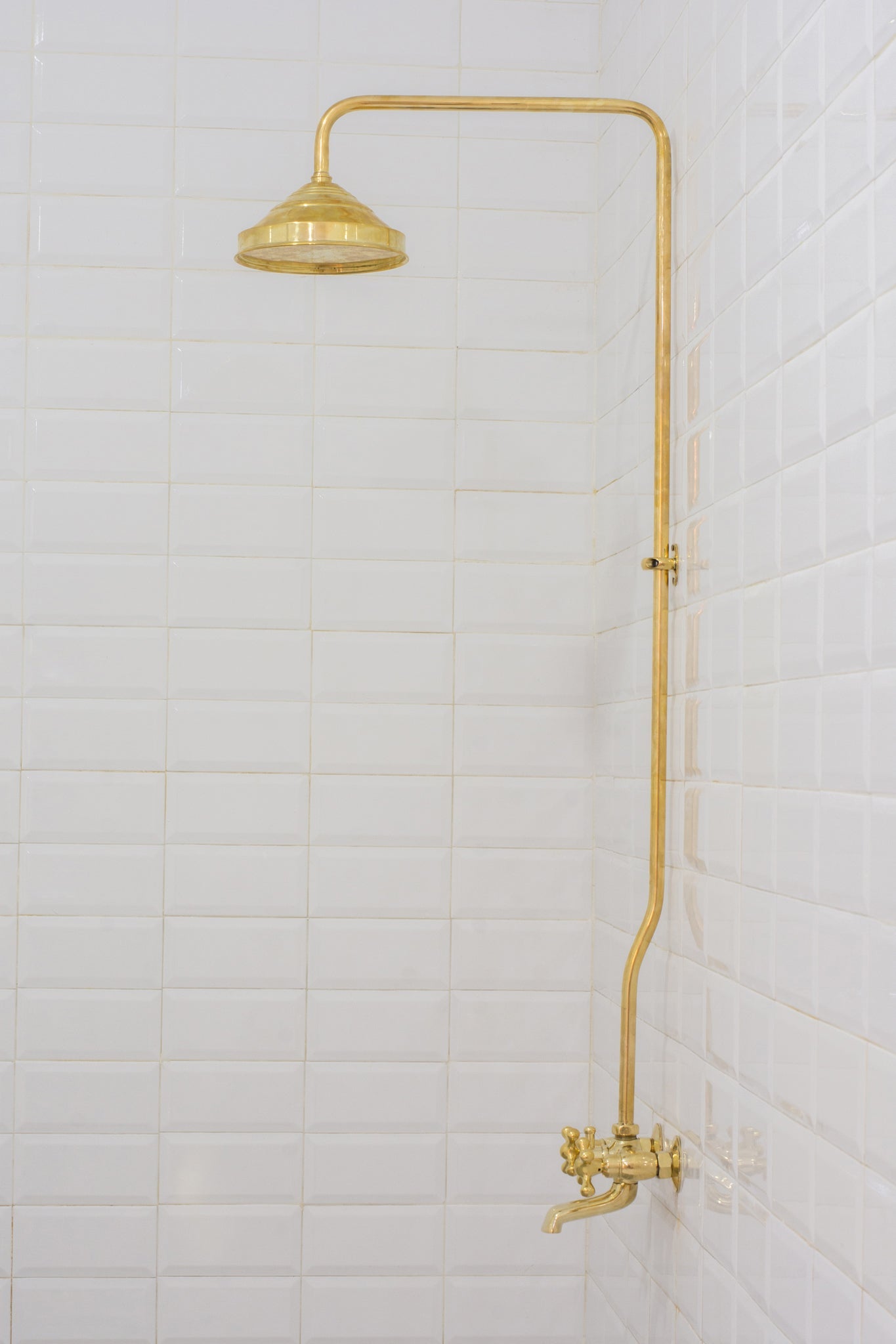 Solid Brass Shower System, Showerhead With Tub Filler, Rain Shower System, Exposed Pipe Tub Faucet alternate view 12