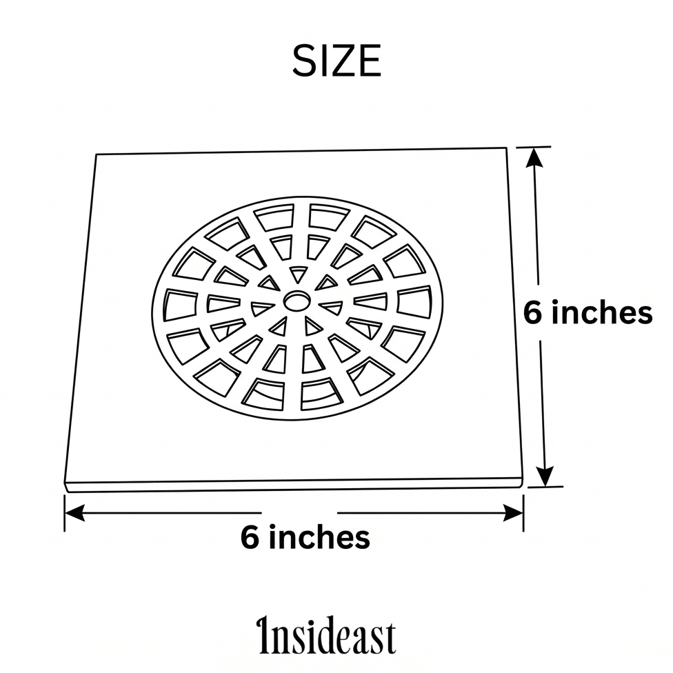 Solid Brass Smooth Floor Drain | Square Grate Shower Drain Cover alternate view 9