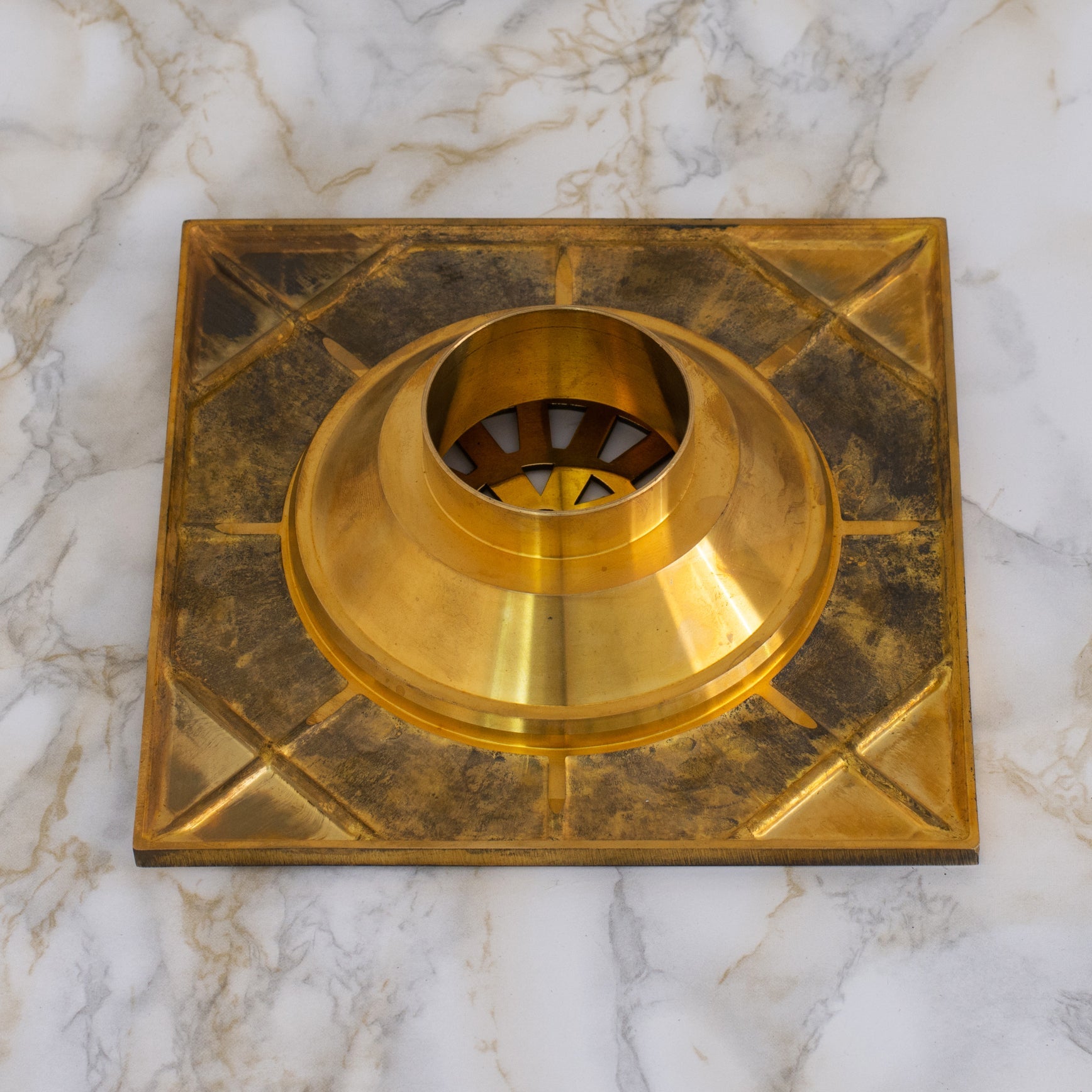 Solid Brass Smooth Floor Drain | Square Grate Shower Drain Cover alternate view 8