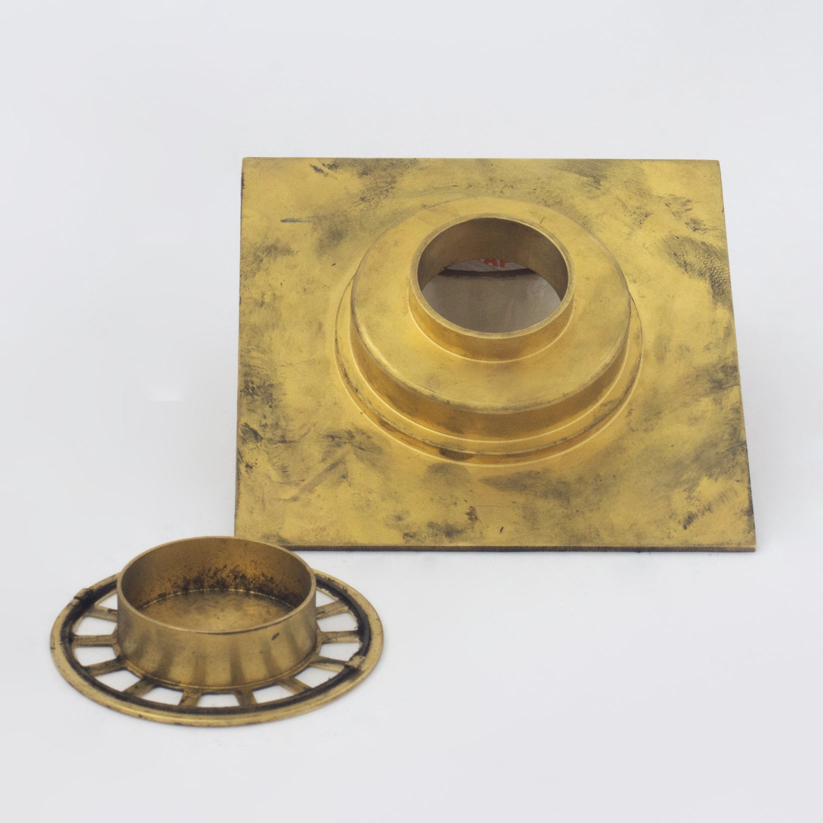 Solid Brass Square Floor Drain | Smooth Style | Unlacquered Shower Drain alternate view 9