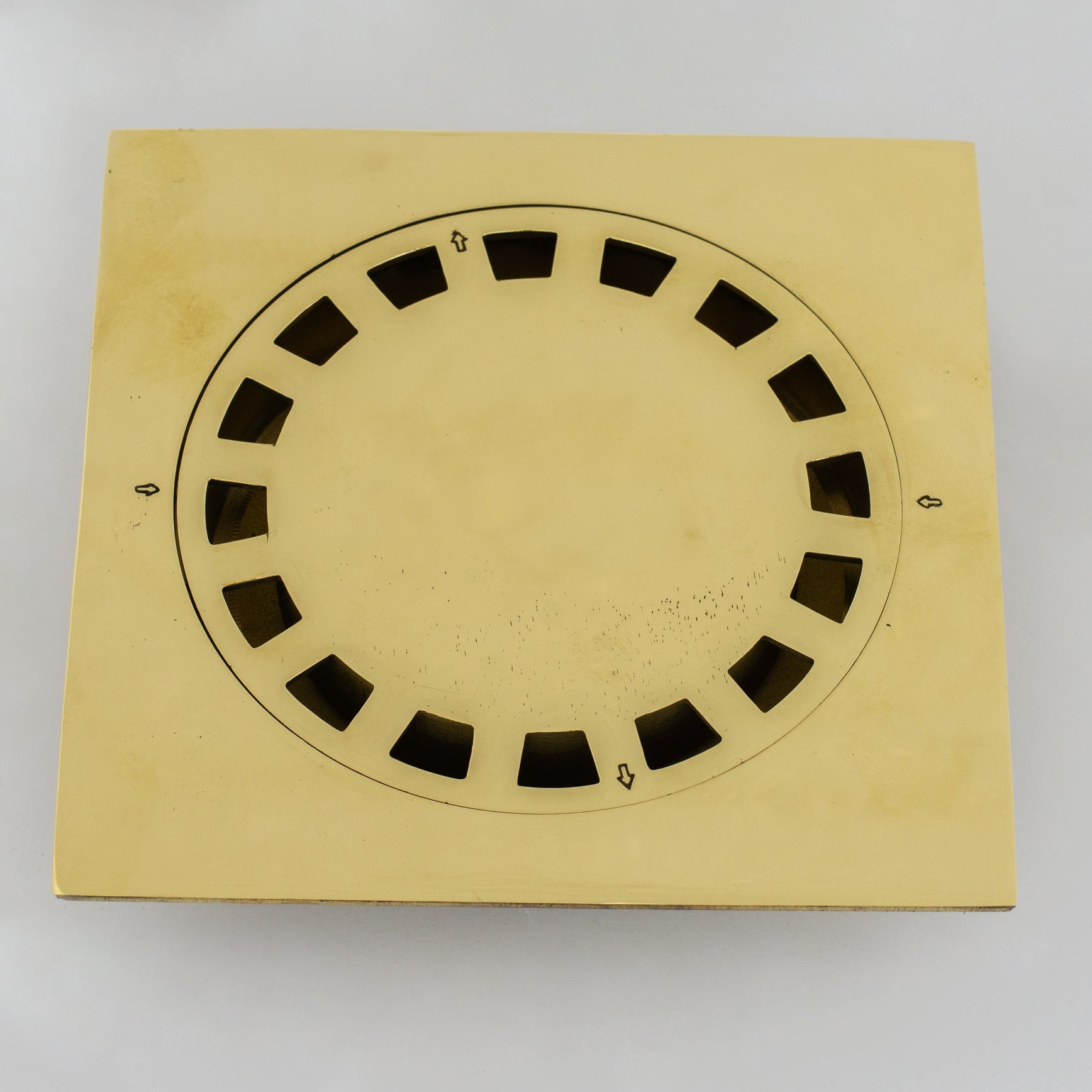 Solid Brass Square Floor Drain | Smooth Style | Unlacquered Shower Drain alternate view 7