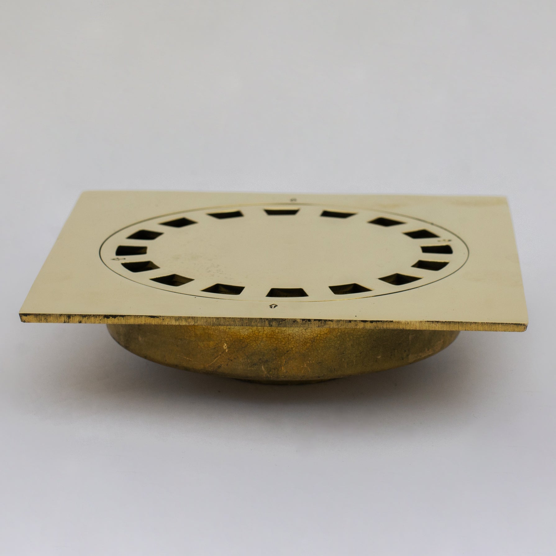 Solid Brass Square Floor Drain | Smooth Style | Unlacquered Shower Drain alternate view 4