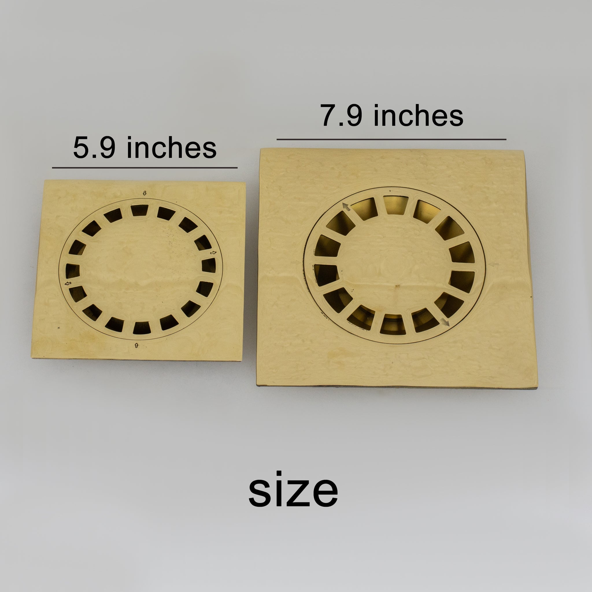 Solid Brass Square Floor Drain | Smooth Style | Unlacquered Shower Drain alternate view 14