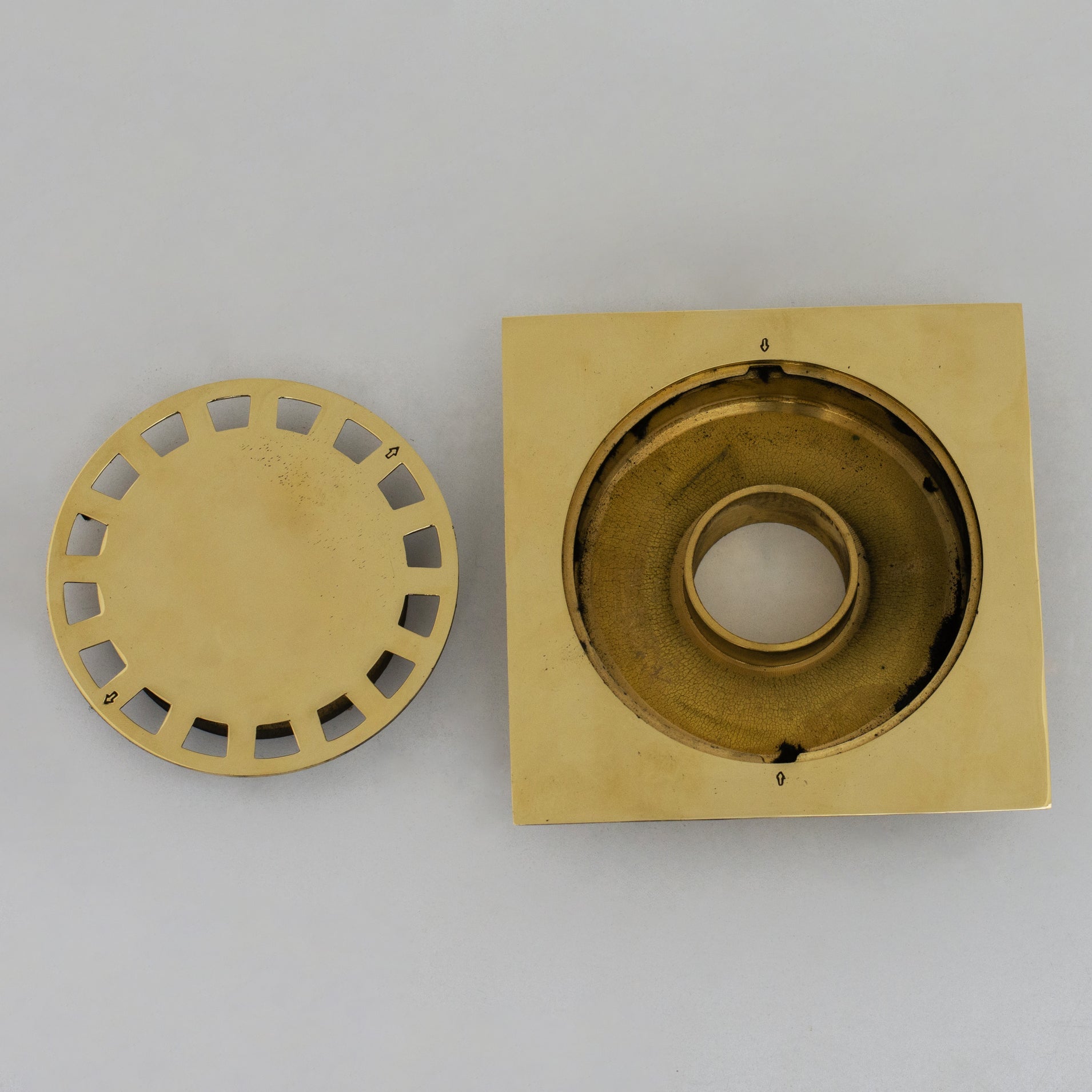 Solid Brass Square Floor Drain | Smooth Style | Unlacquered Shower Drain alternate view 6