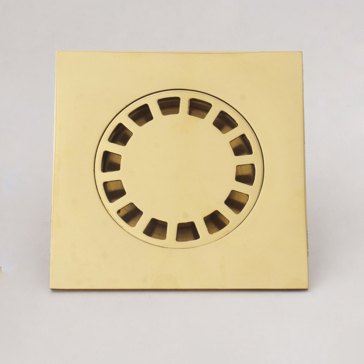 Solid Brass Square Floor Drain | Smooth Style | Unlacquered Shower Drain alternate view 3