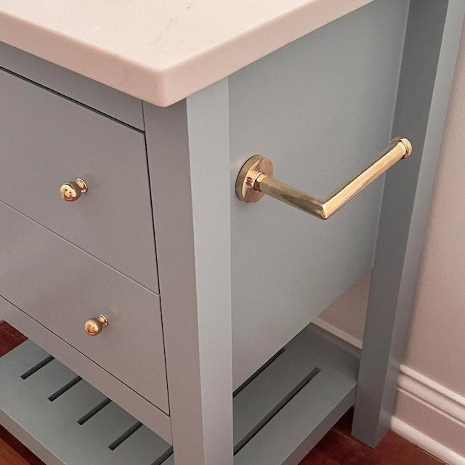 Solid Brass Toilet Paper Holder, Handcrafted Powder Room Roll Holder alternate view 4