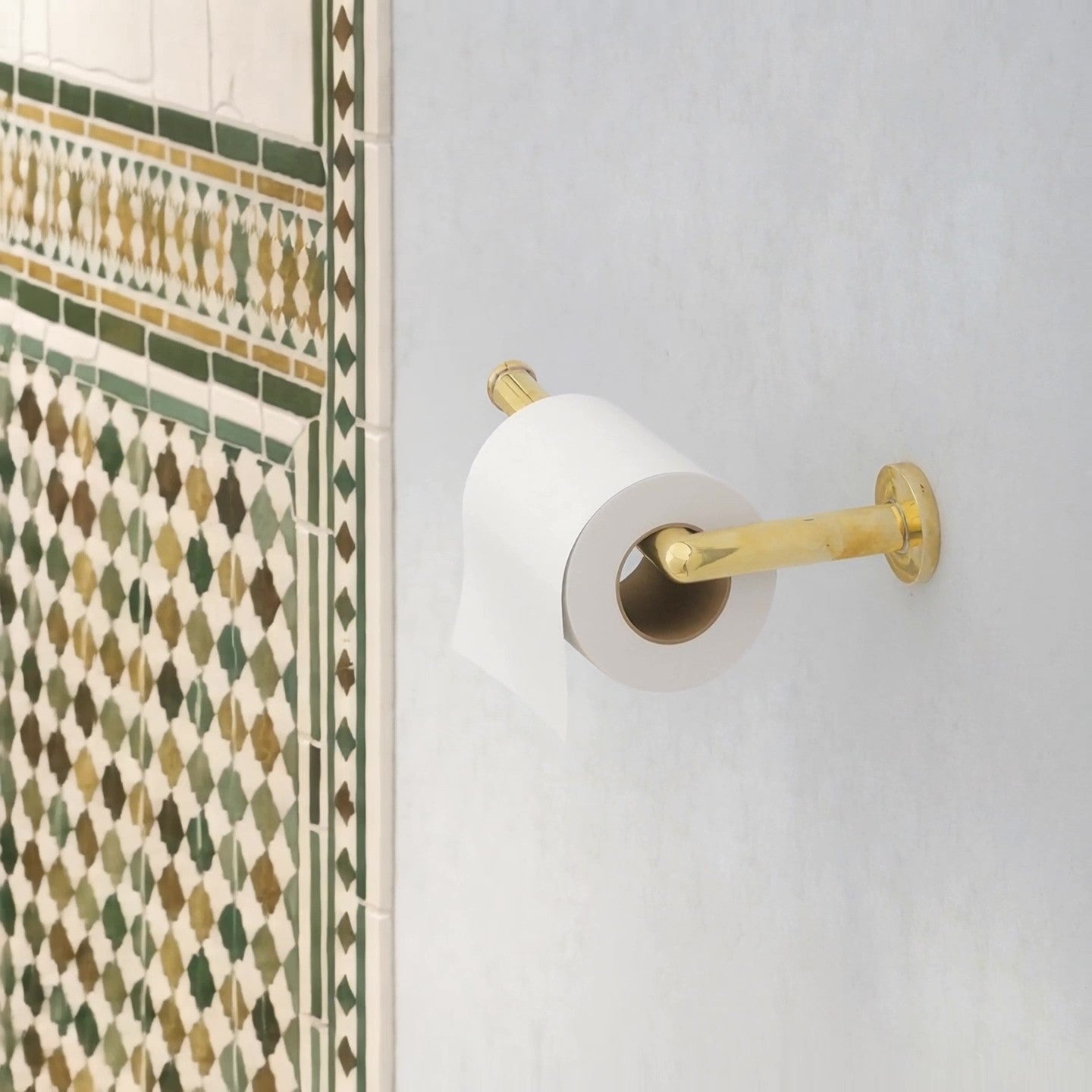 Solid Brass Toilet Paper Holder, Handcrafted Powder Room Roll Holder