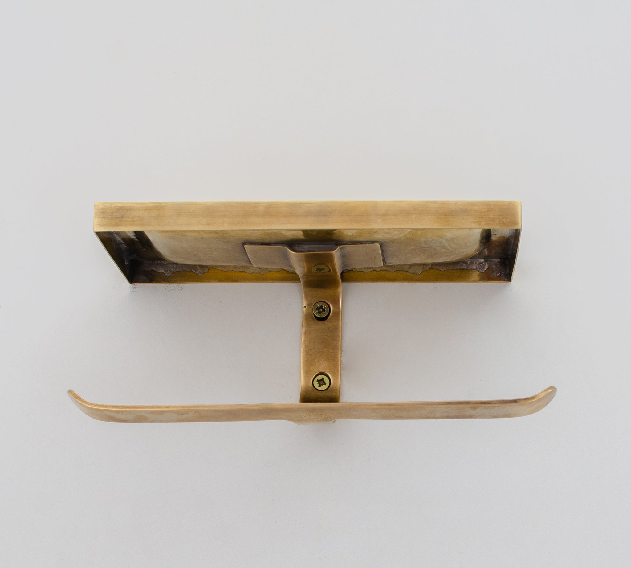 Solid Brass Toilet Paper Holder With Shelf | Powder Room Roll Holder alternate view 7