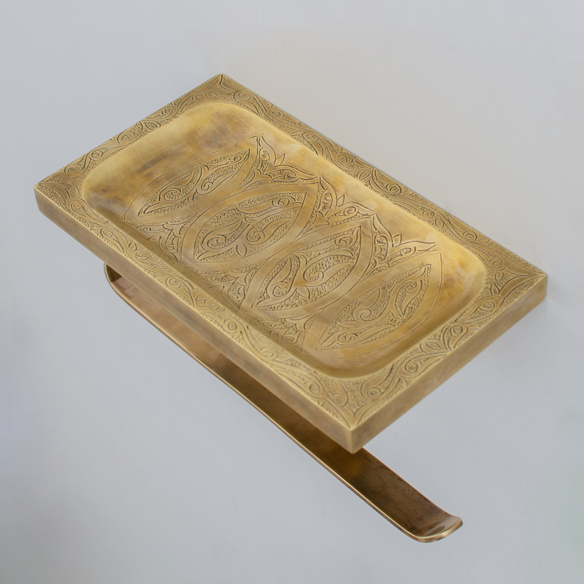 Solid Brass Toilet Paper Holder With Shelf | Powder Room Roll Holder alternate view 2