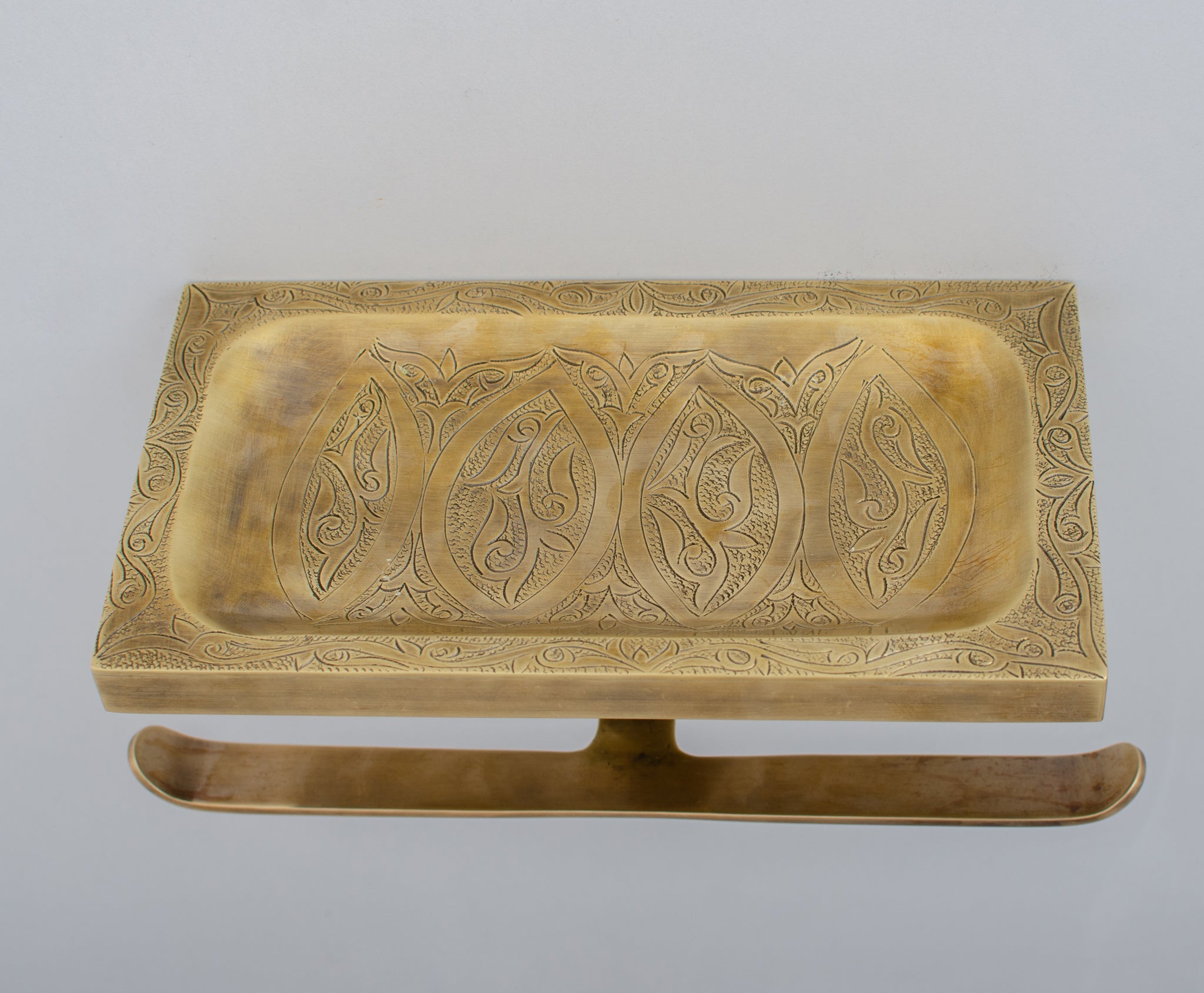 Solid Brass Toilet Paper Holder With Shelf | Powder Room Roll Holder alternate view 3