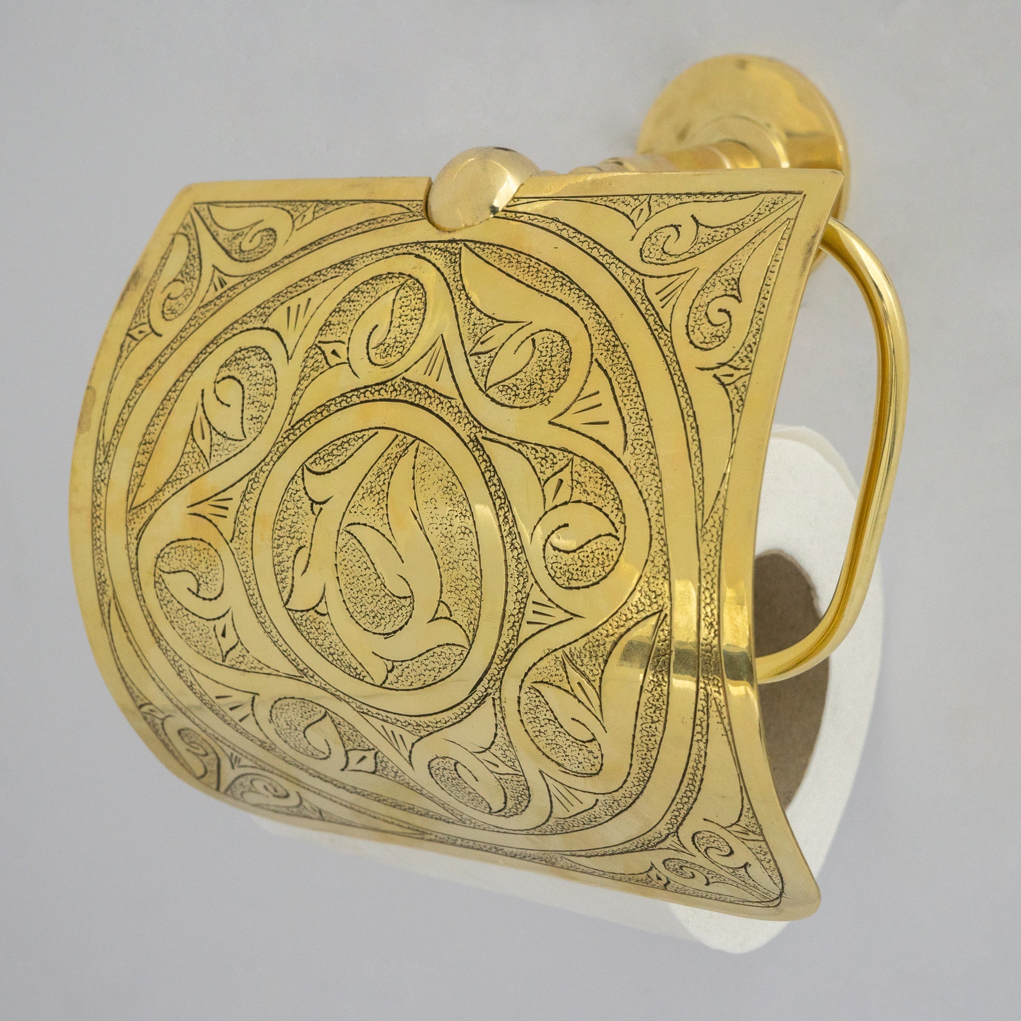 Solid Brass Toilet Paper Holder With Sliding Cover | Bathroom Tissue Holder alternate view 2