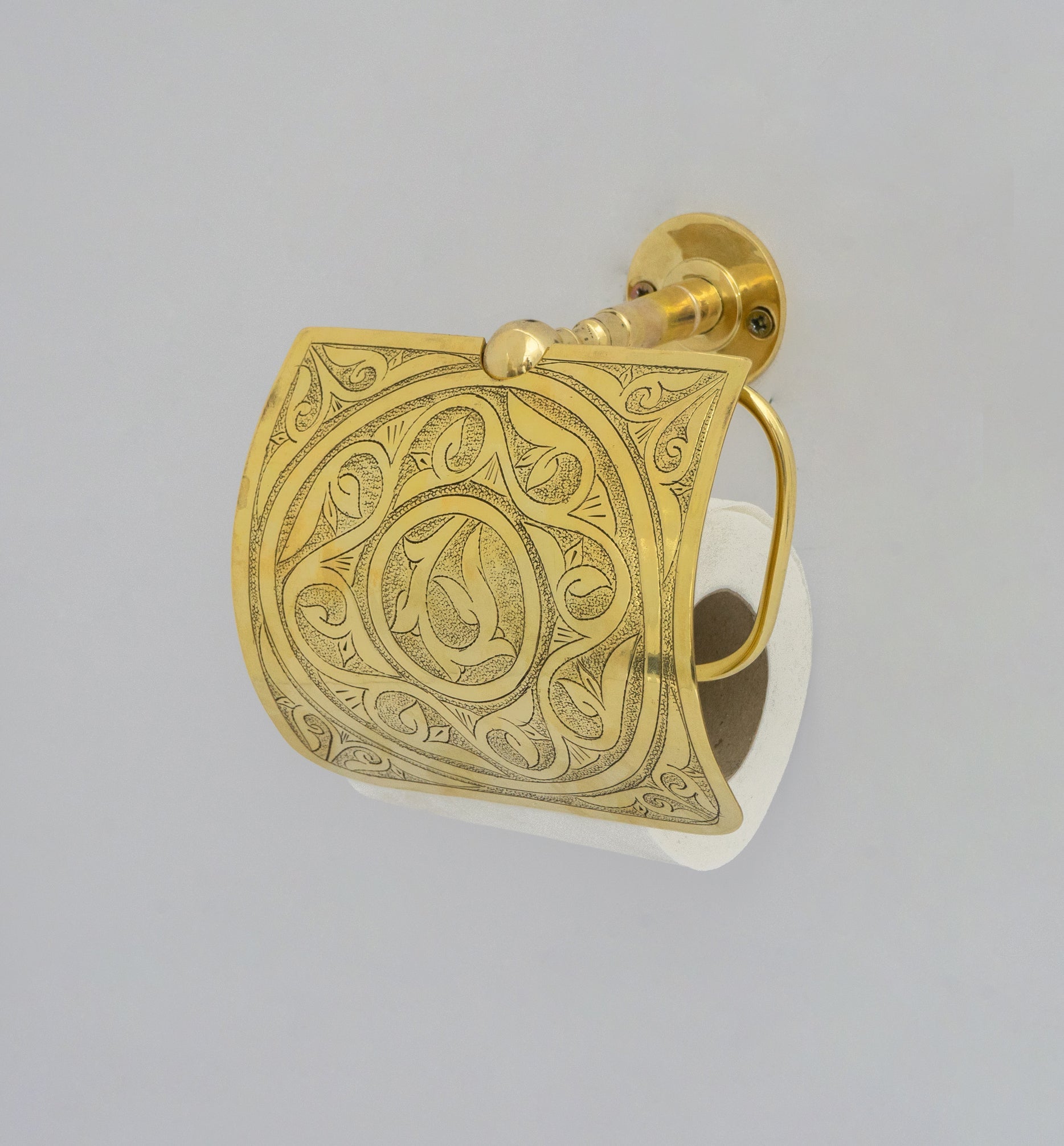 Solid Brass Toilet Paper Holder With Sliding Cover | Bathroom Tissue Holder alternate view 4