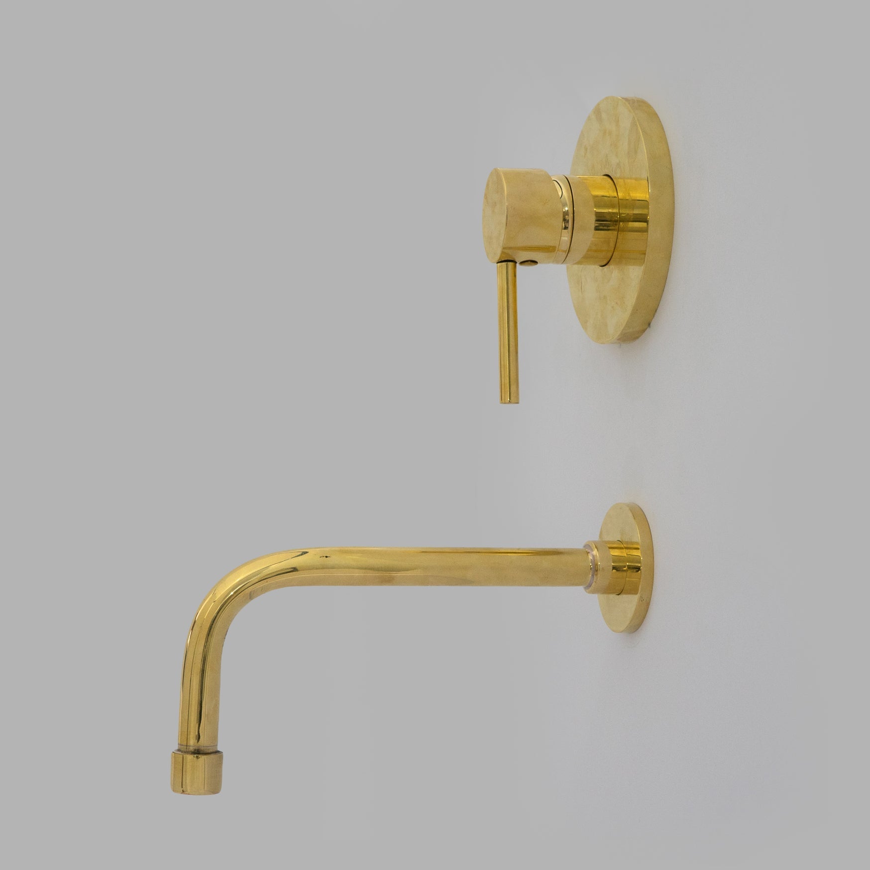 Solid Brass Tub Filler Built-in, Unlacquered Brass Shower System, Concealed Tub Filler alternate view 2