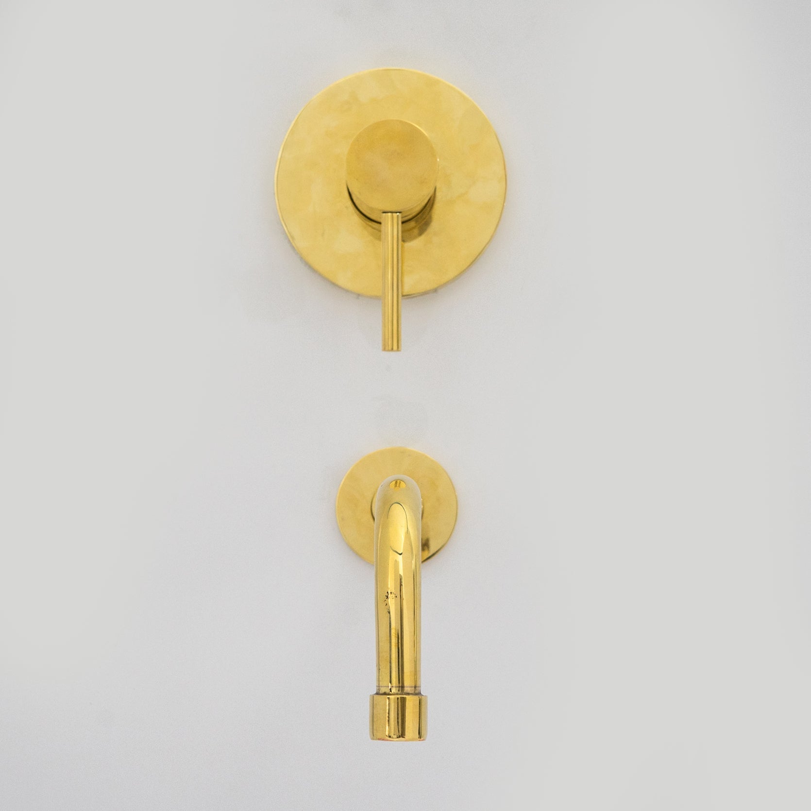 Solid Brass Tub Filler Built-in, Unlacquered Brass Shower System, Concealed Tub Filler alternate view 5