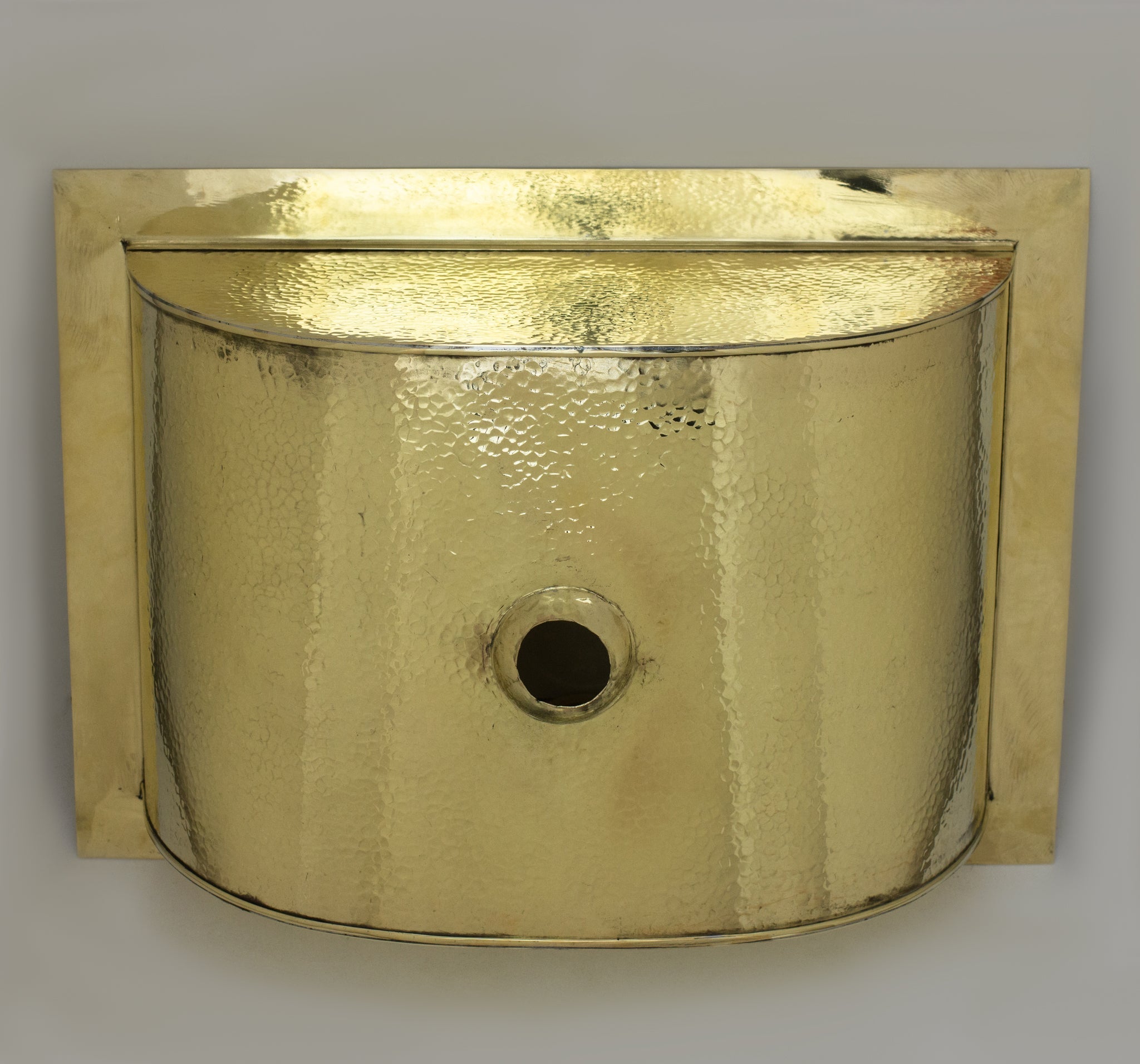 Solid Brass Undermount Bathroom Sink, Hammered Drop-in Vanity Sink With 3-Hole Waterfall Faucet, Undermount Deep Curved Basin alternate view 7