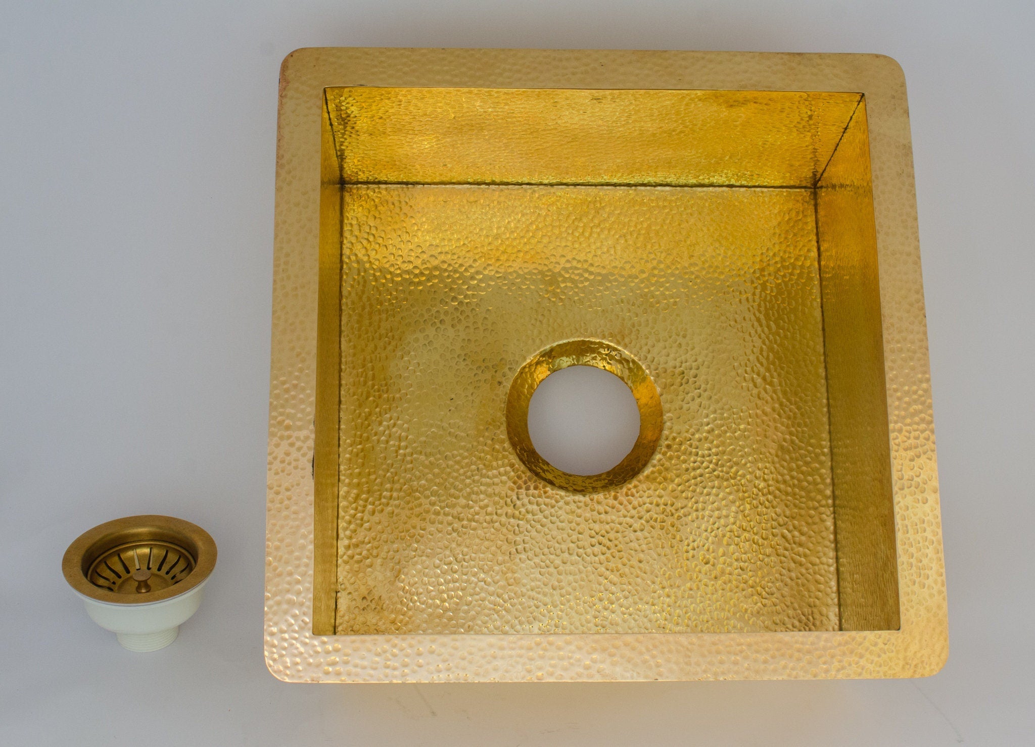 Solid Brass Undermount Hammered Sink | Kitchen Bar Sink alternate view 4