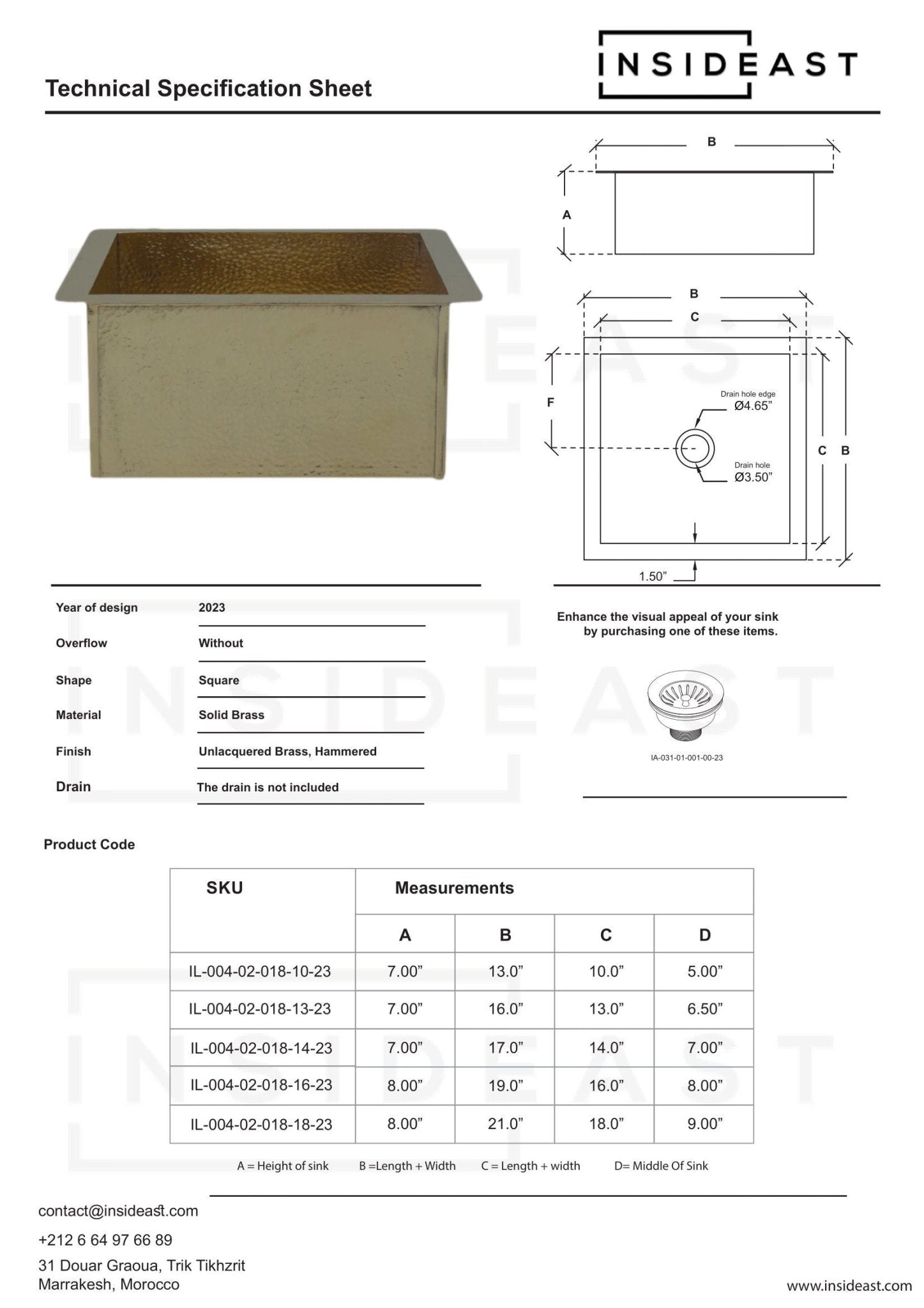 Solid Brass Undermount Hammered Sink | Kitchen Bar Sink alternate view 18