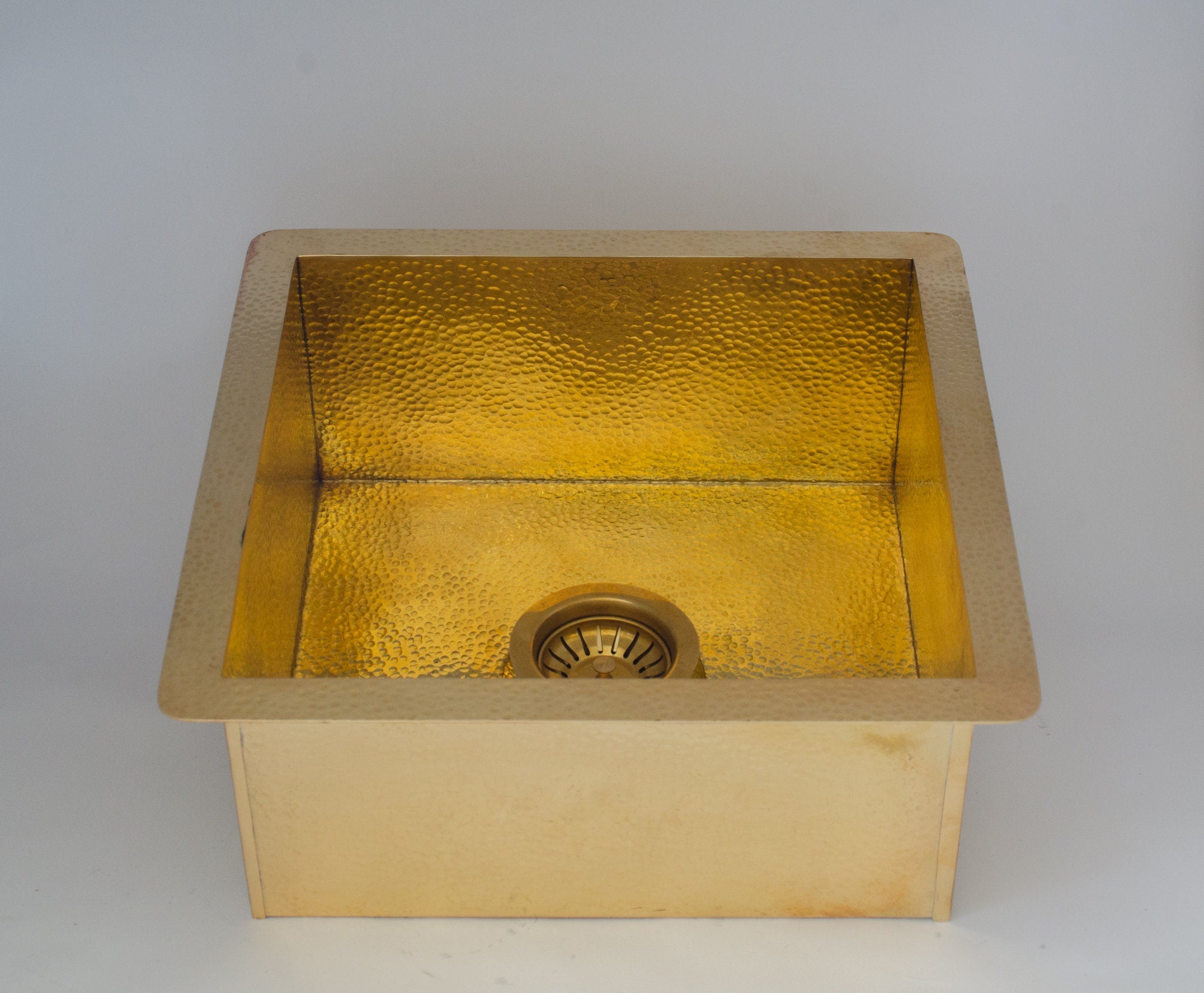 Solid Brass Undermount Hammered Sink | Kitchen Bar Sink alternate view 3