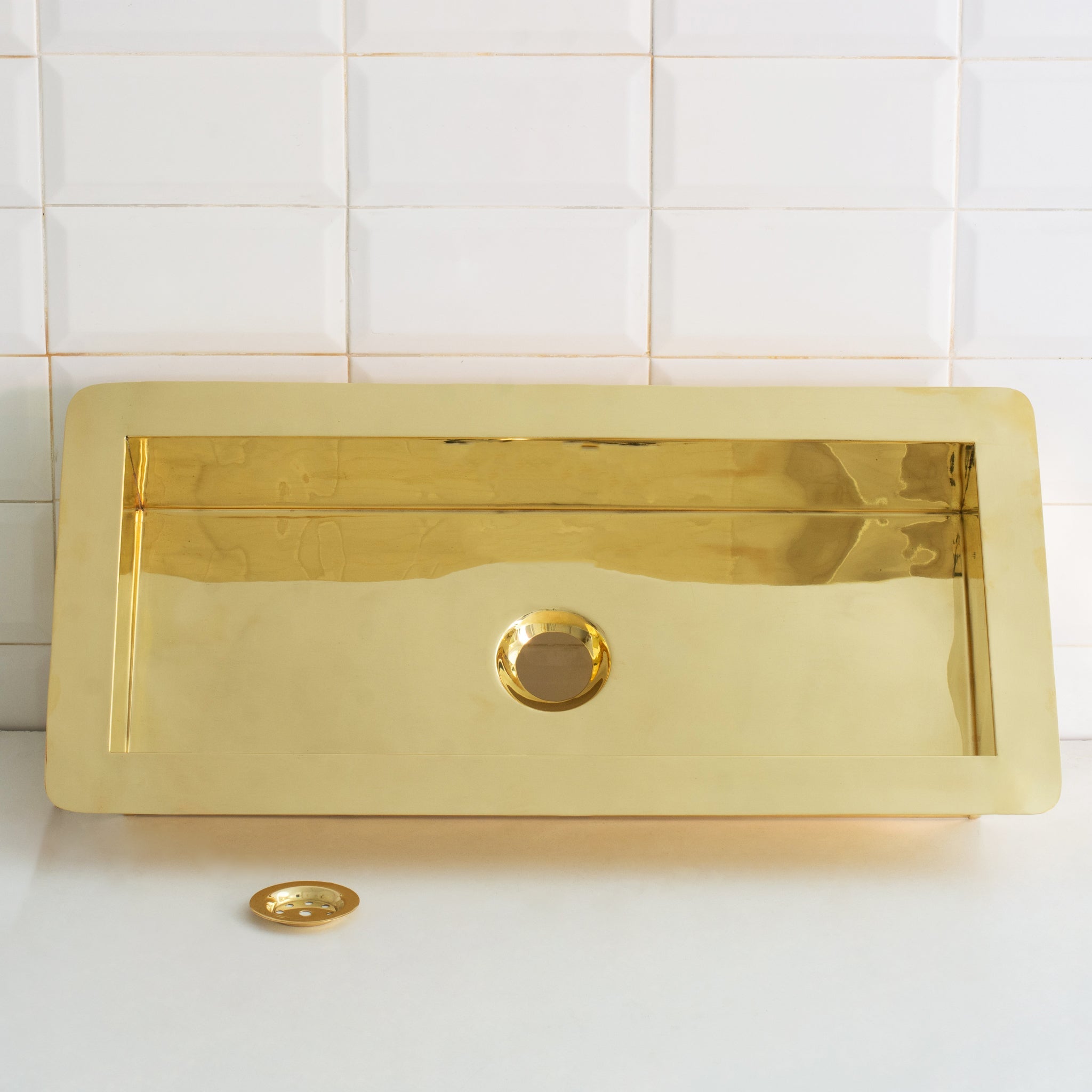 Solid Brass Undermount Rectangular Sink, Single Bowl Kitchen Sink, Compact Sink alternate view 2