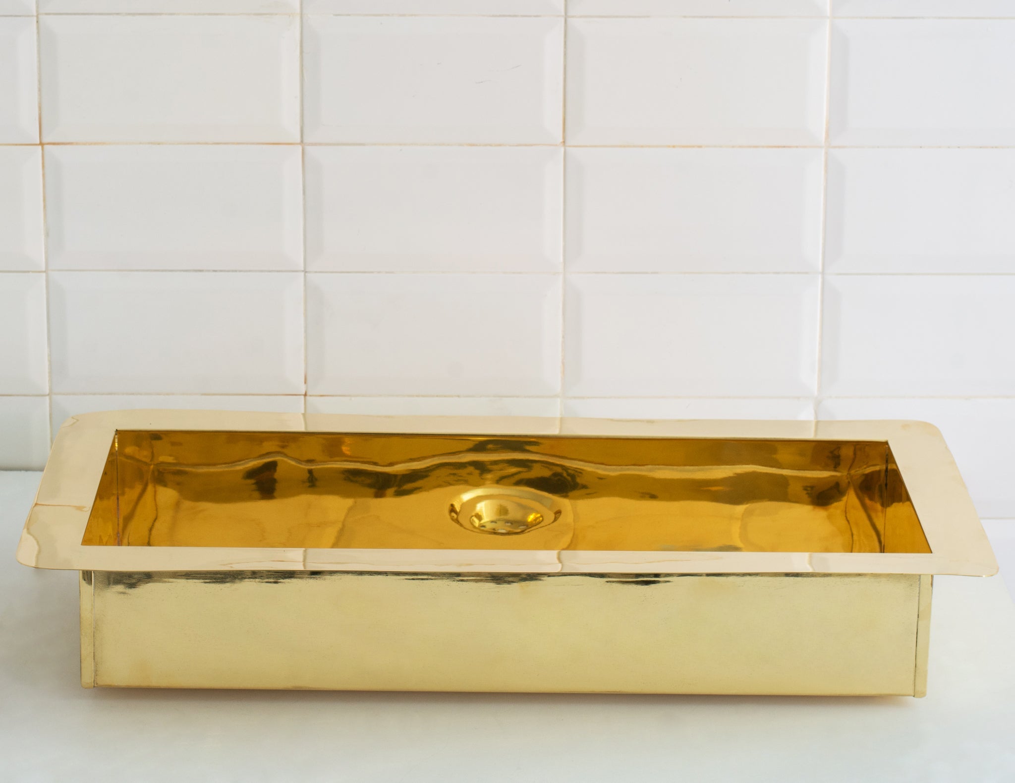 Solid Brass Undermount Rectangular Sink, Single Bowl Kitchen Sink, Compact Sink alternate view 3