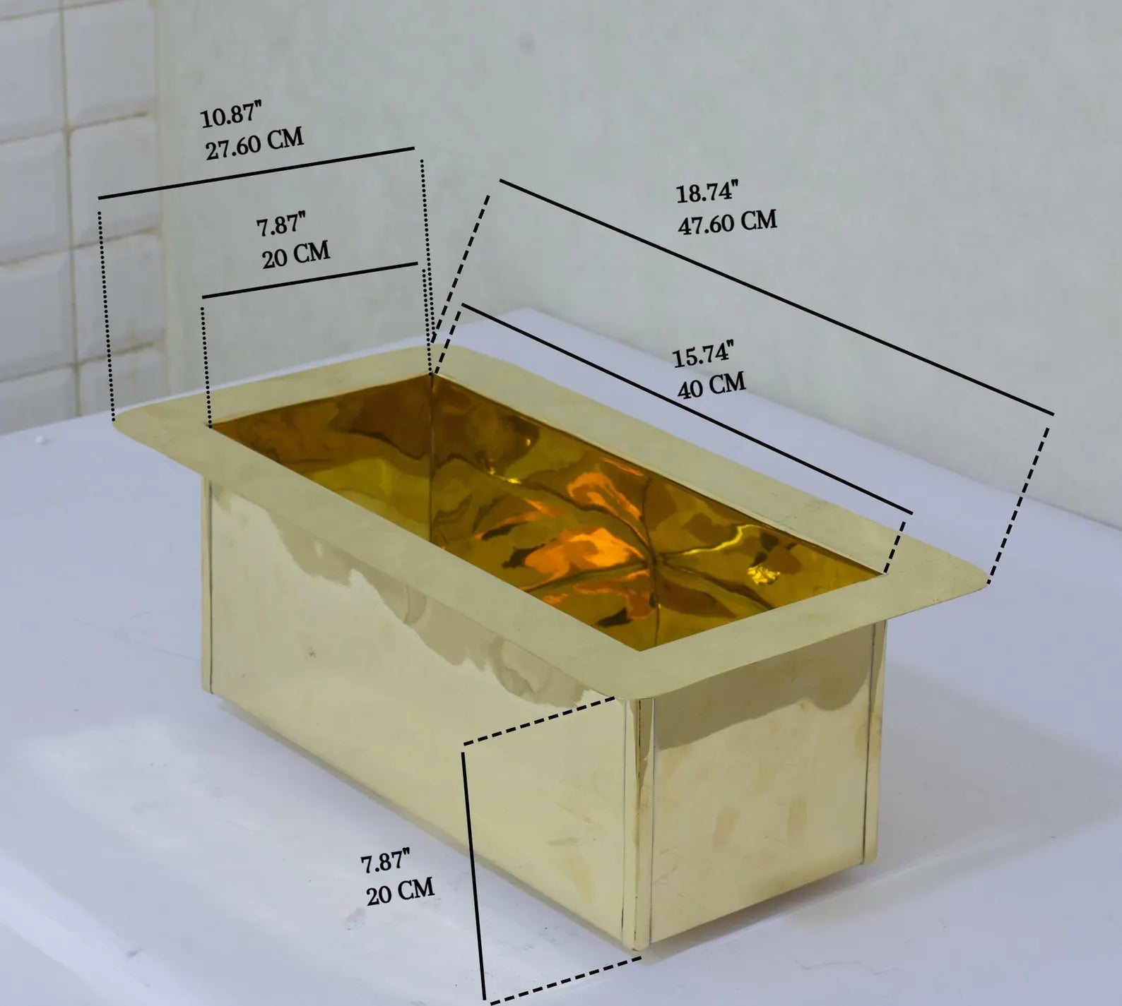 Solid Brass Undermount Sink | Compact Rectangular Small Kitchen Sink | With Strainer alternate view 10