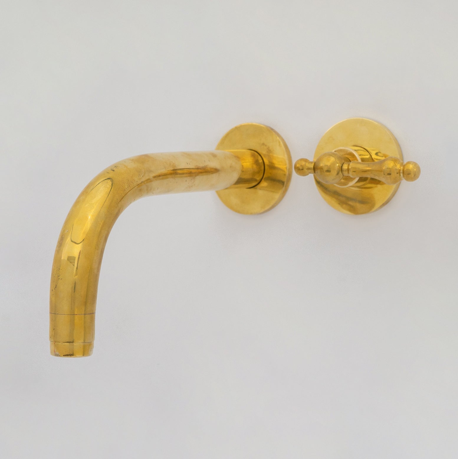 Solid Brass Wall Mount Cold Bathroom Faucet, Unlacquered Brass Bath Tap For Cold Water Only alternate view 7