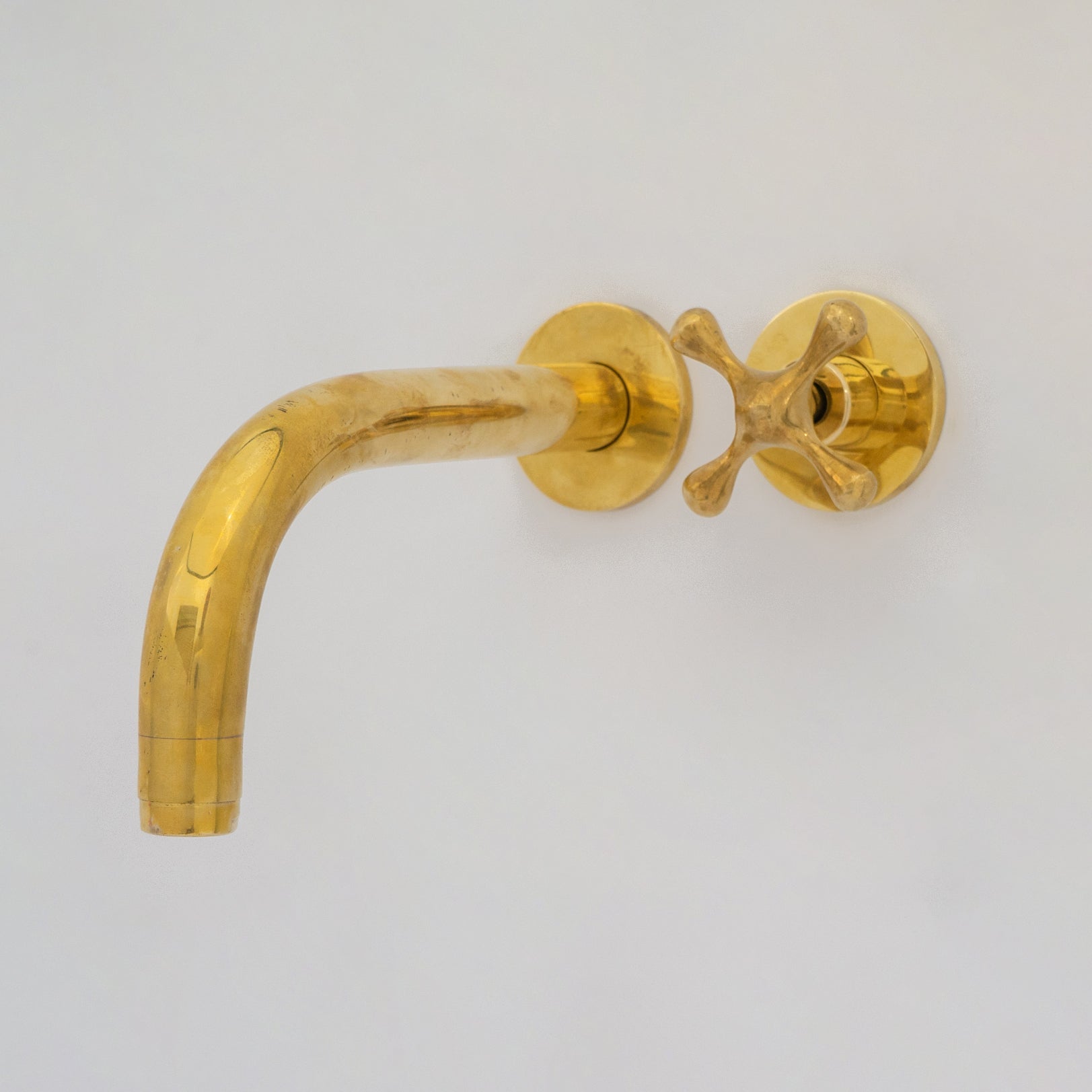 Solid Brass Wall Mount Cold Bathroom Faucet, Unlacquered Brass Bath Tap For Cold Water Only alternate view 4