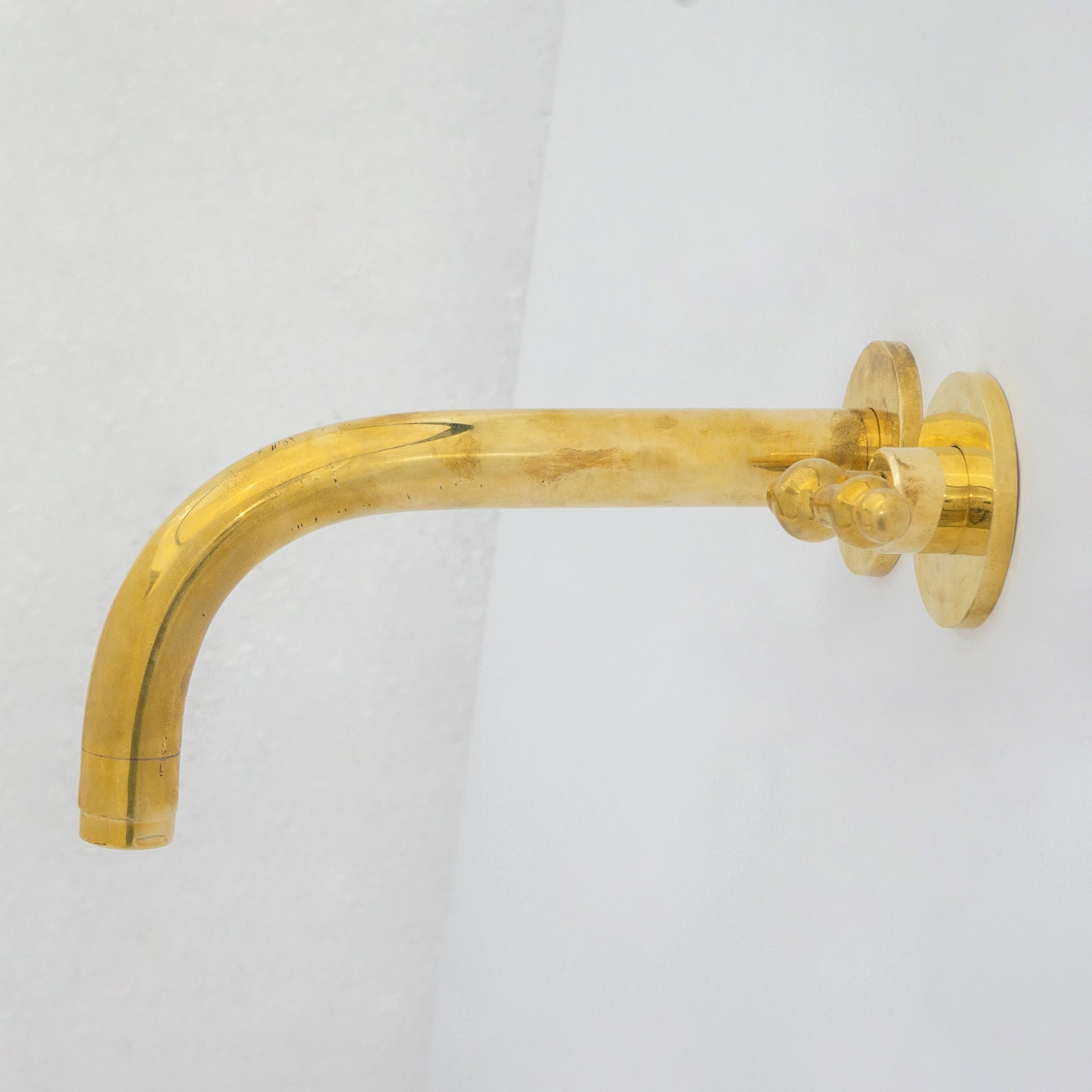 Solid Brass Wall Mount Cold Bathroom Faucet, Unlacquered Brass Bath Tap For Cold Water Only alternate view 9