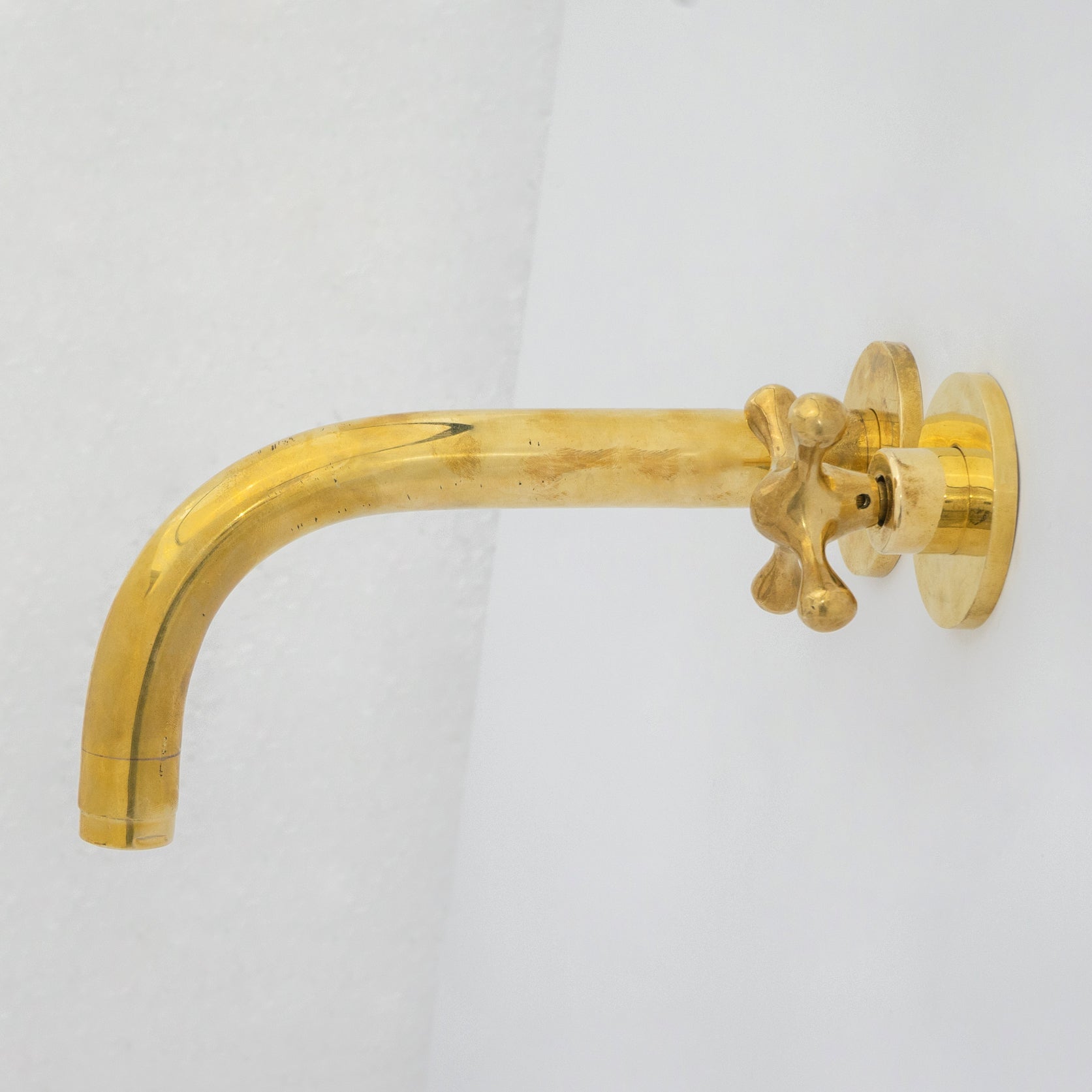 Solid Brass Wall Mount Cold Bathroom Faucet, Unlacquered Brass Bath Tap For Cold Water Only alternate view 6