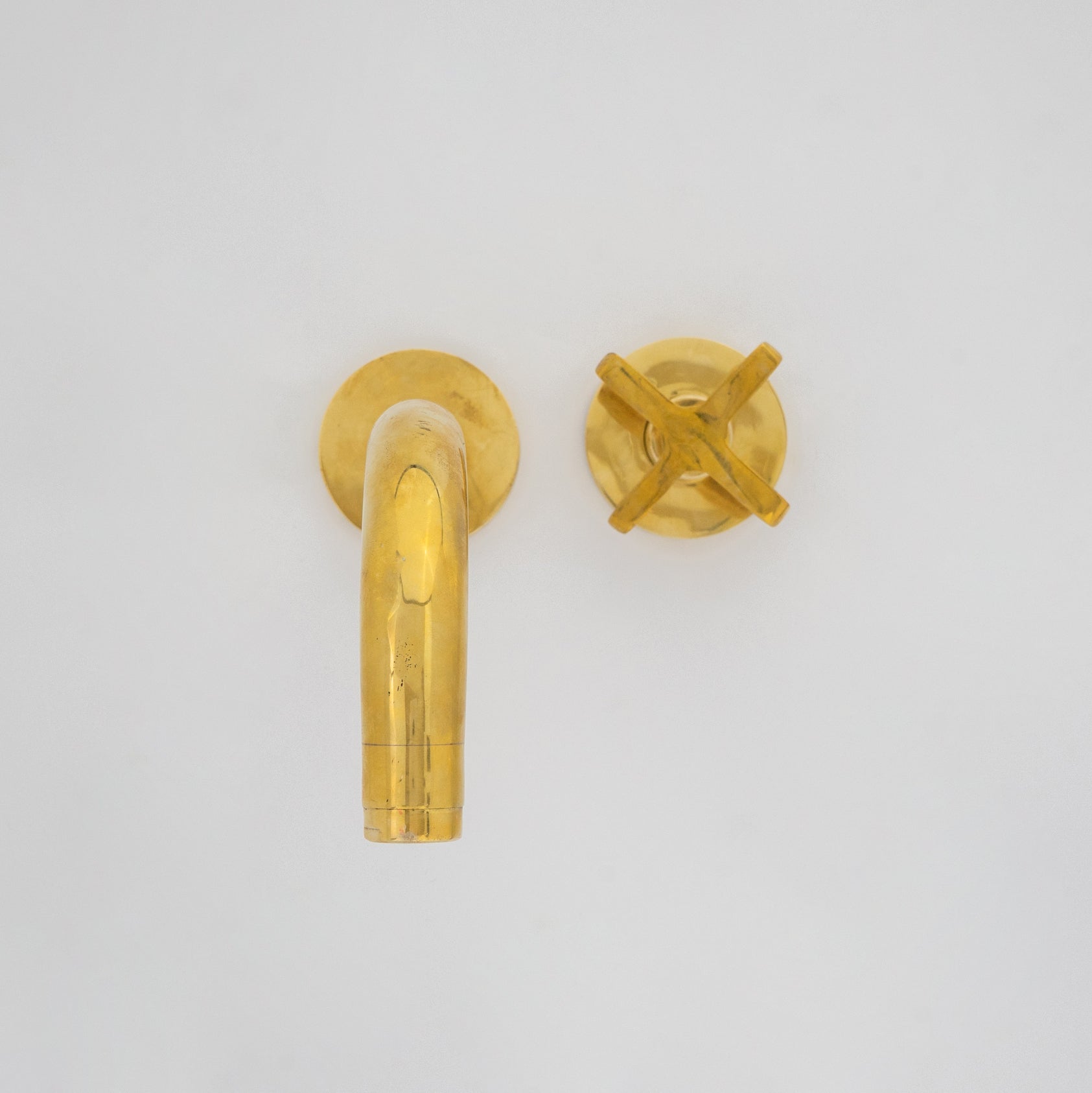 Solid Brass Wall Mount Cold Bathroom Faucet, Unlacquered Brass Bath Tap For Cold Water Only alternate view 3