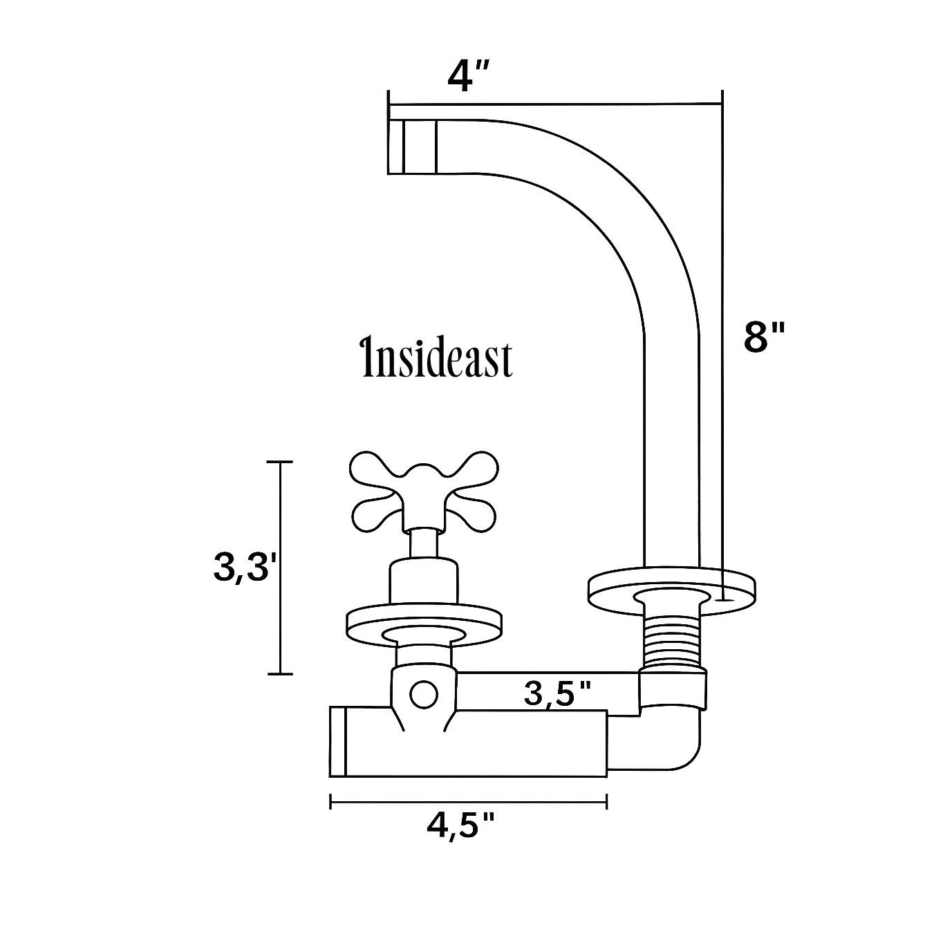 Solid Brass Wall Mount Cold Bathroom Faucet, Unlacquered Brass Bath Tap For Cold Water Only alternate view 14