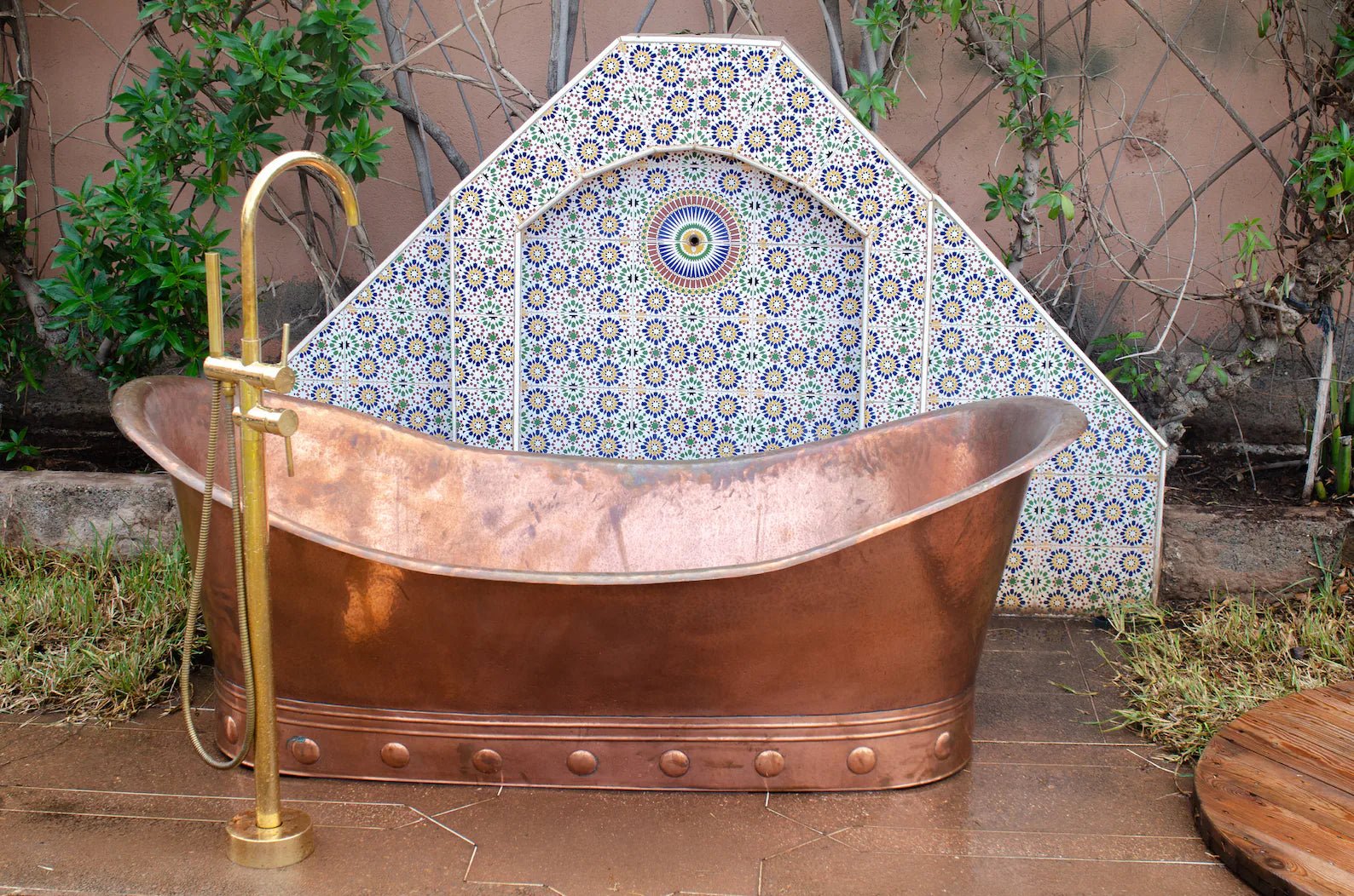 Solid Copper Bathtub | Vintage Freestanding Hammered Tub | Customized Tub alternate view 2