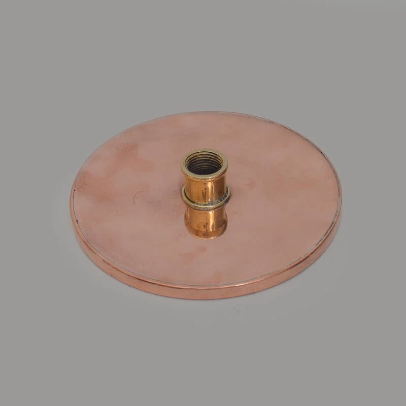 Solid Copper Rain Shower Head, Flat Round Handcrafted Vintage Showerhead, Works Outdoor alternate view 5