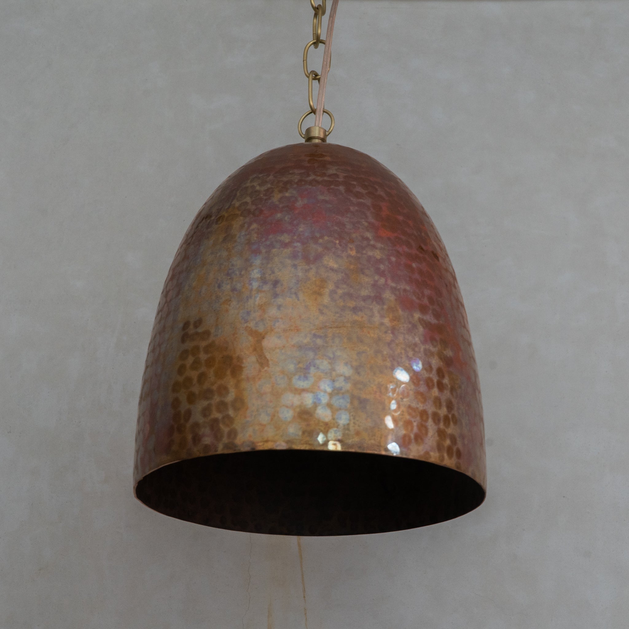 Solid Copper Tall Capsule Pendant – Hand-Hammered Slim Moroccan Cylinder Light alternate view 7