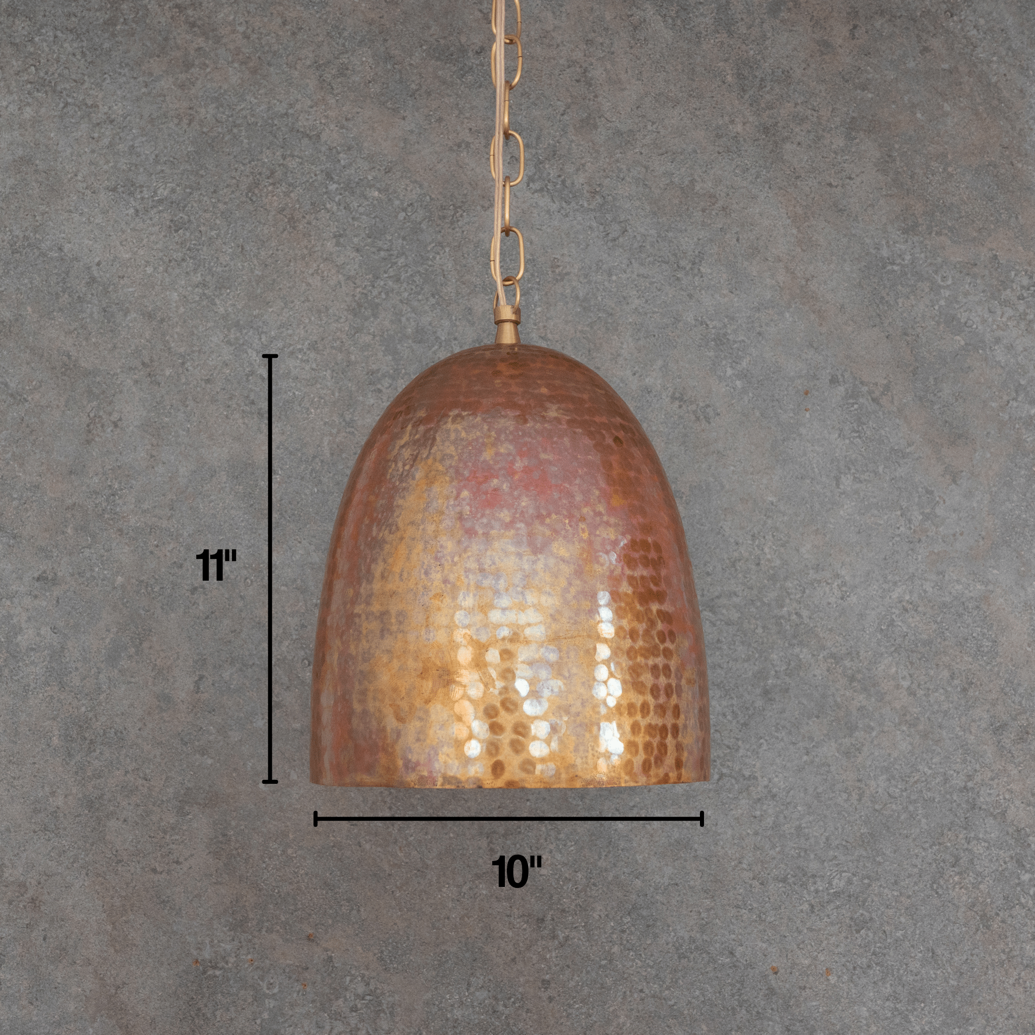 Solid Copper Tall Capsule Pendant – Hand-Hammered Slim Moroccan Cylinder Light alternate view 10