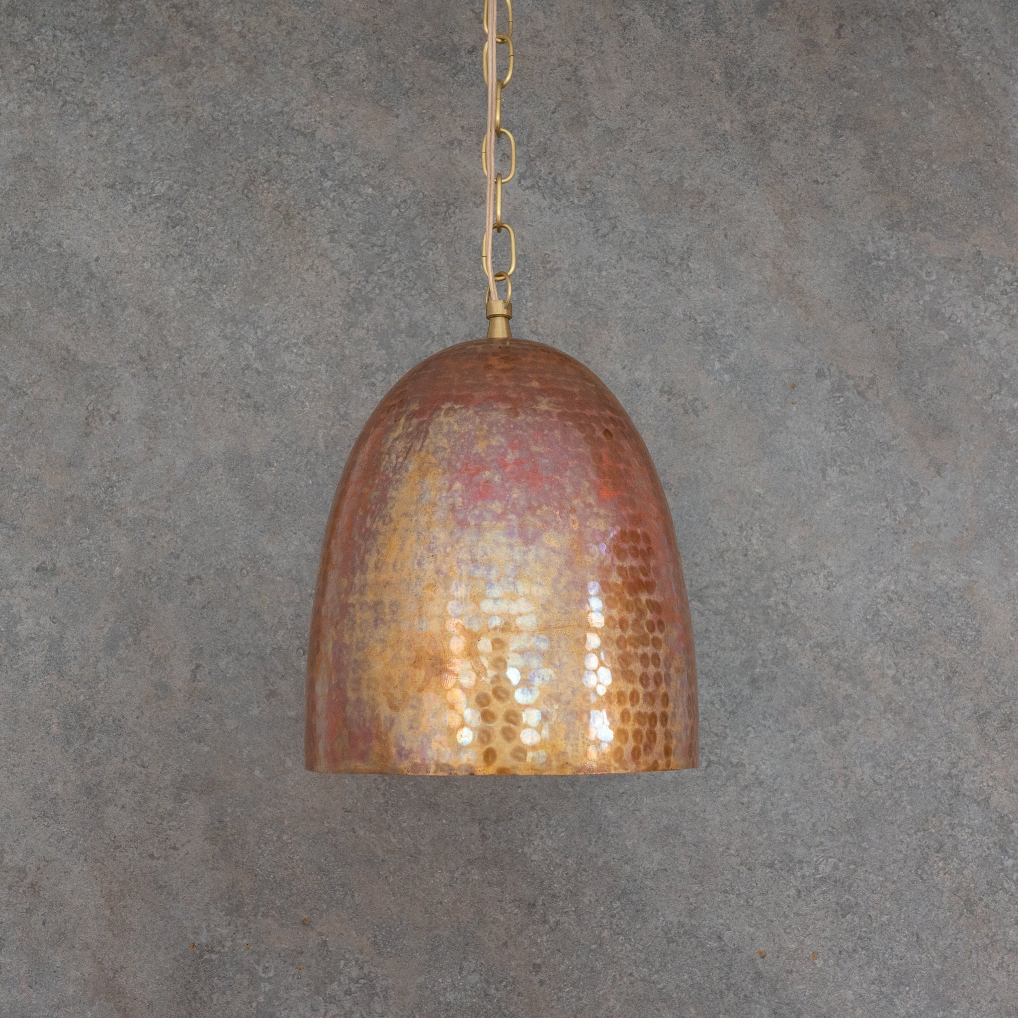 Solid Copper Tall Capsule Pendant – Hand-Hammered Slim Moroccan Cylinder Light alternate view 8