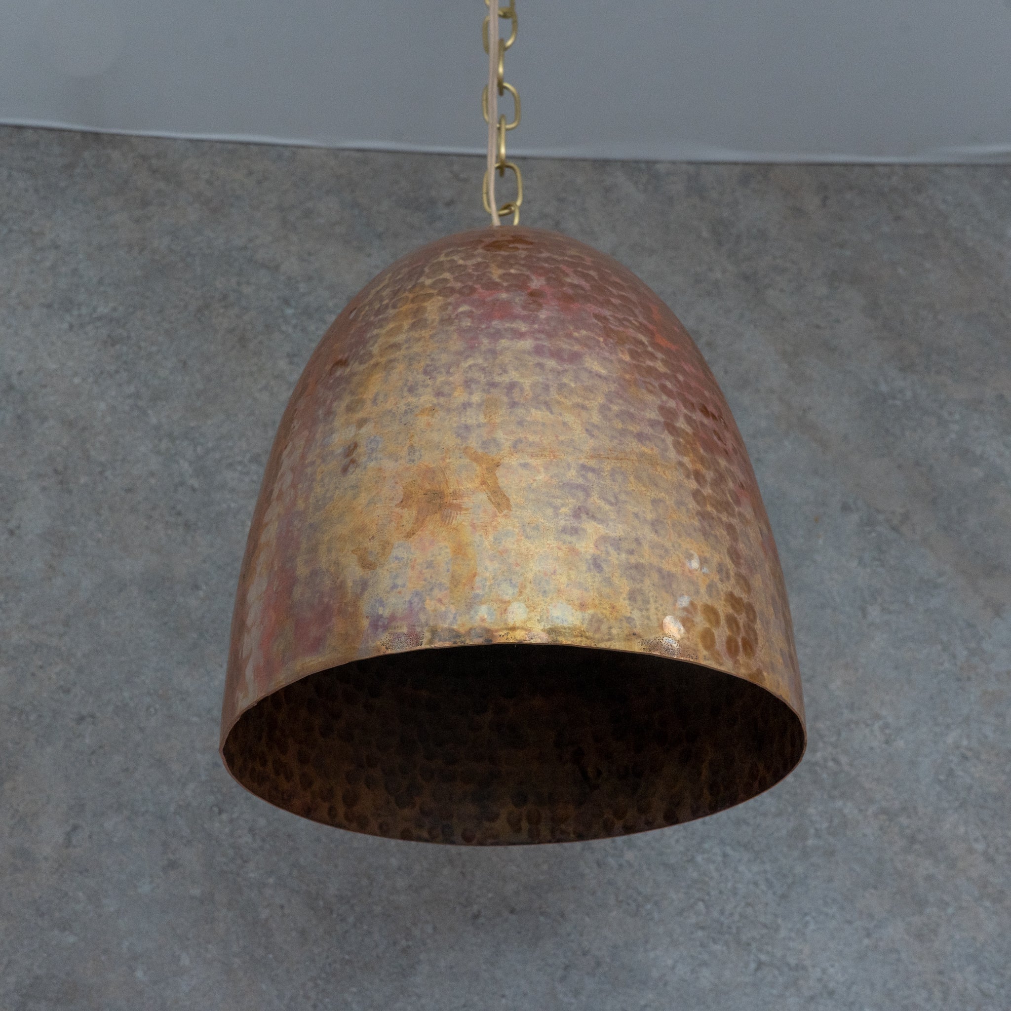 Solid Copper Tall Capsule Pendant – Hand-Hammered Slim Moroccan Cylinder Light alternate view 3