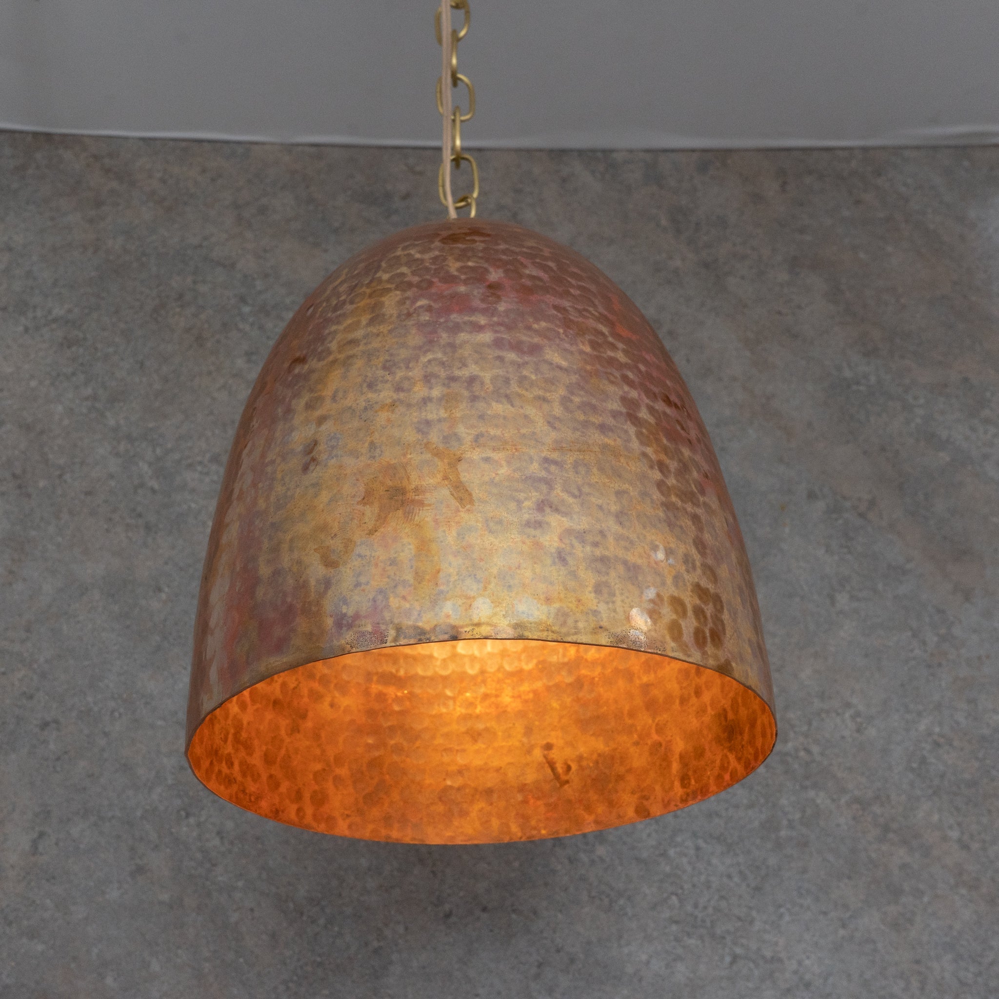 Solid Copper Tall Capsule Pendant – Hand-Hammered Slim Moroccan Cylinder Light alternate view 2