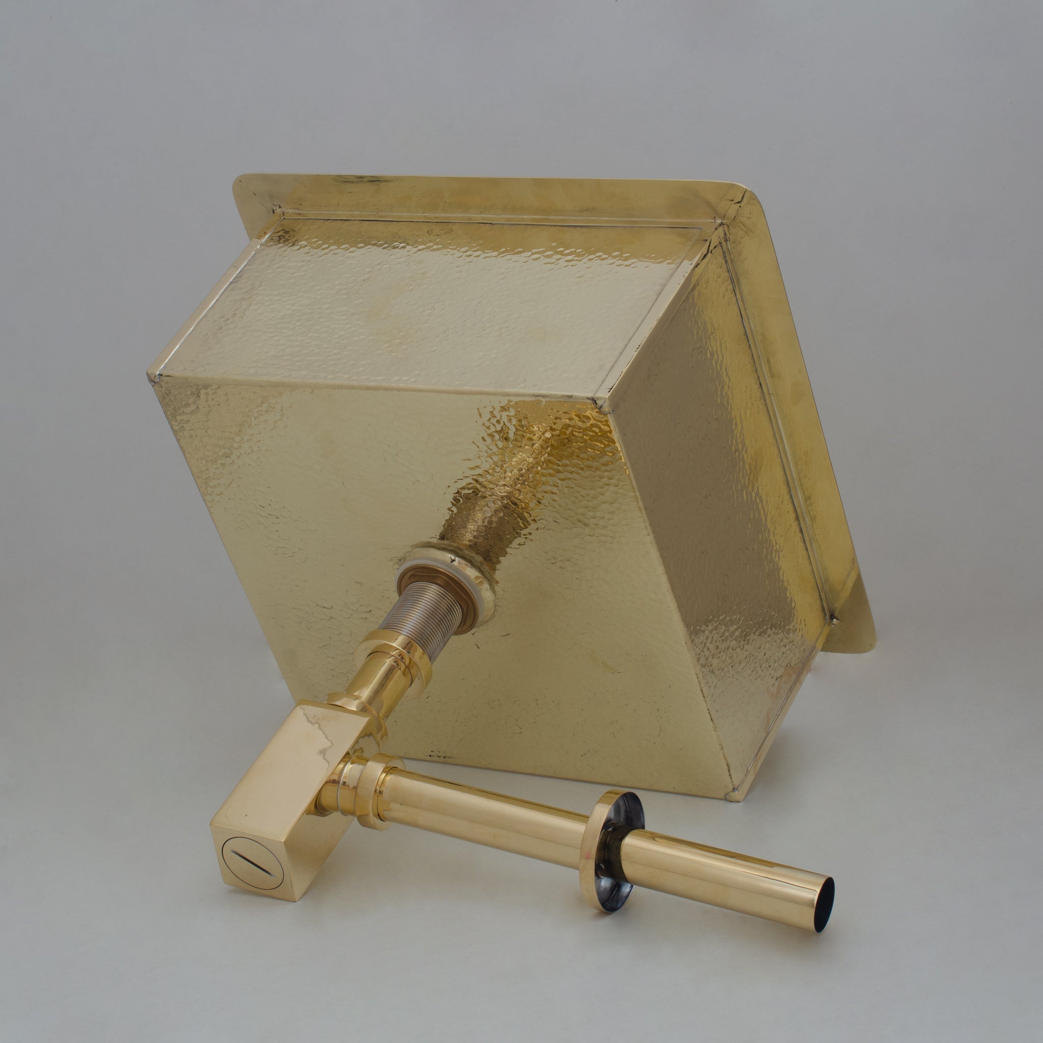 Solid Unlacquered Brass P-trap and Sink Stopper, Push Up Button, Pop Up Drain, Brass Water Trap alternate view 5