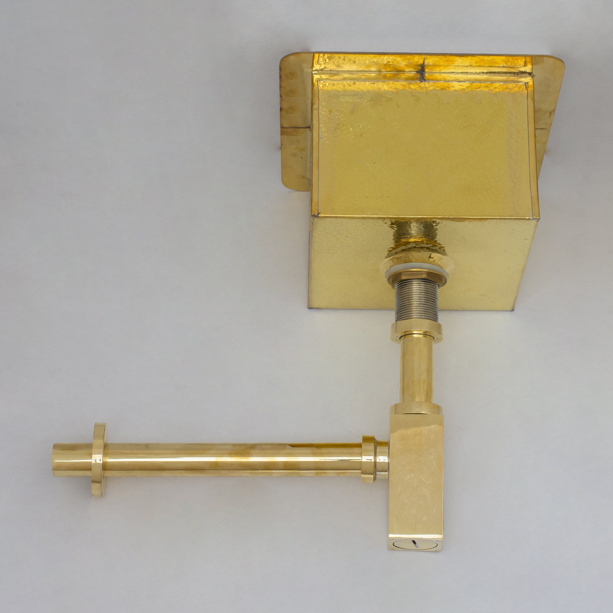 Solid Unlacquered Brass P-trap and Sink Stopper, Push Up Button, Pop Up Drain, Brass Water Trap alternate view 6