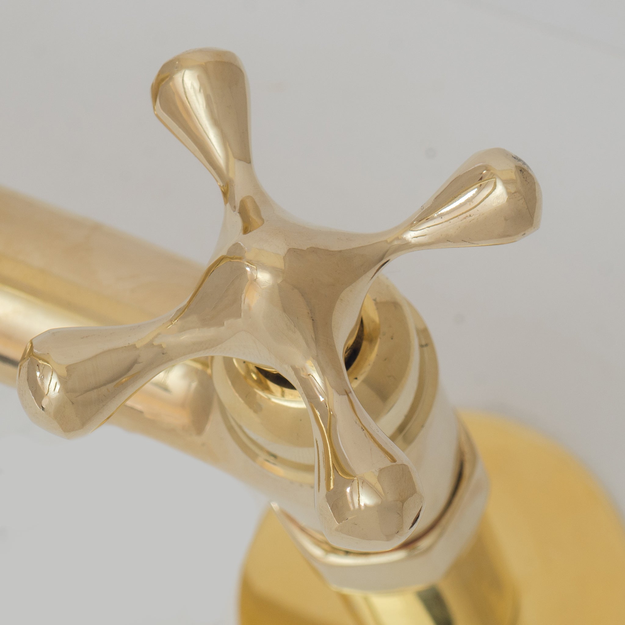 Traditional 8″ Brass Bridge Kitchen Faucet with Square Spout | Two Handles alternate view 15