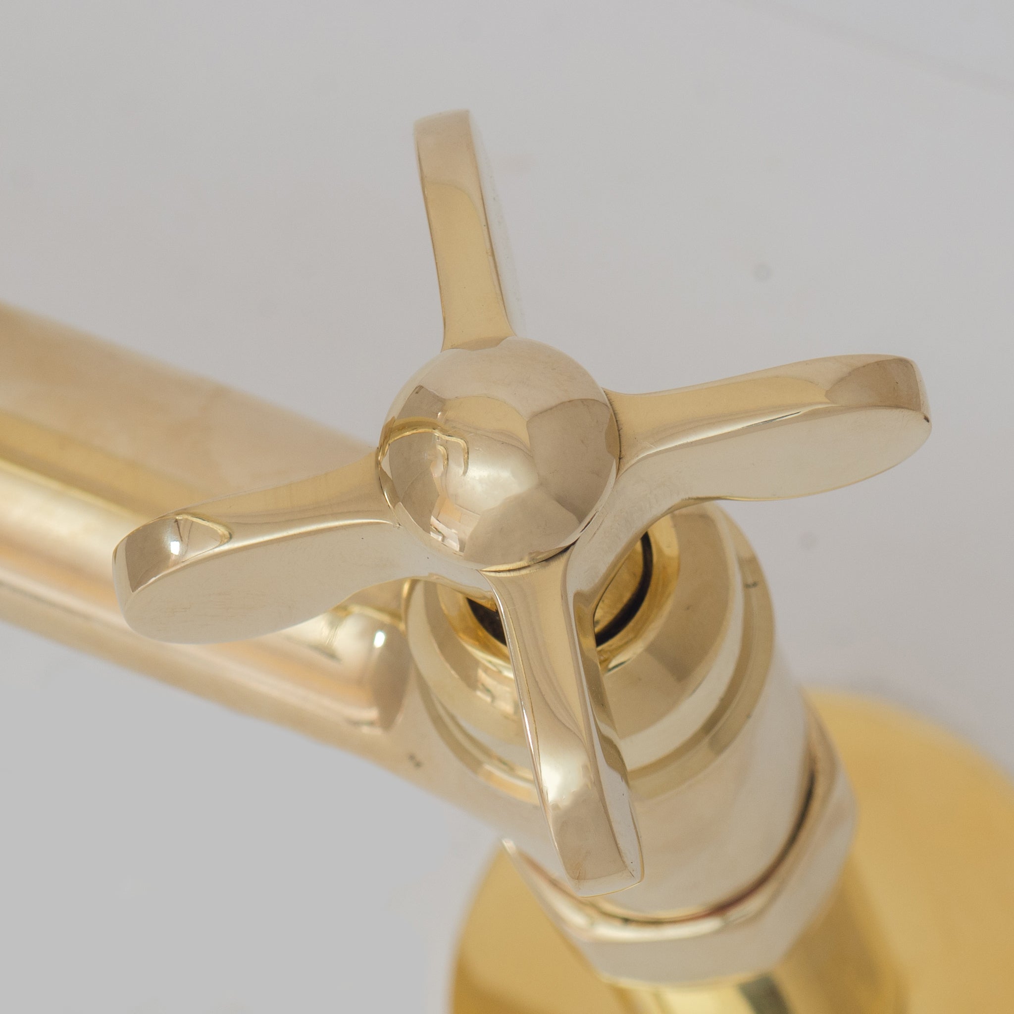 Traditional 8″ Brass Bridge Kitchen Faucet with Square Spout | Two Handles alternate view 18