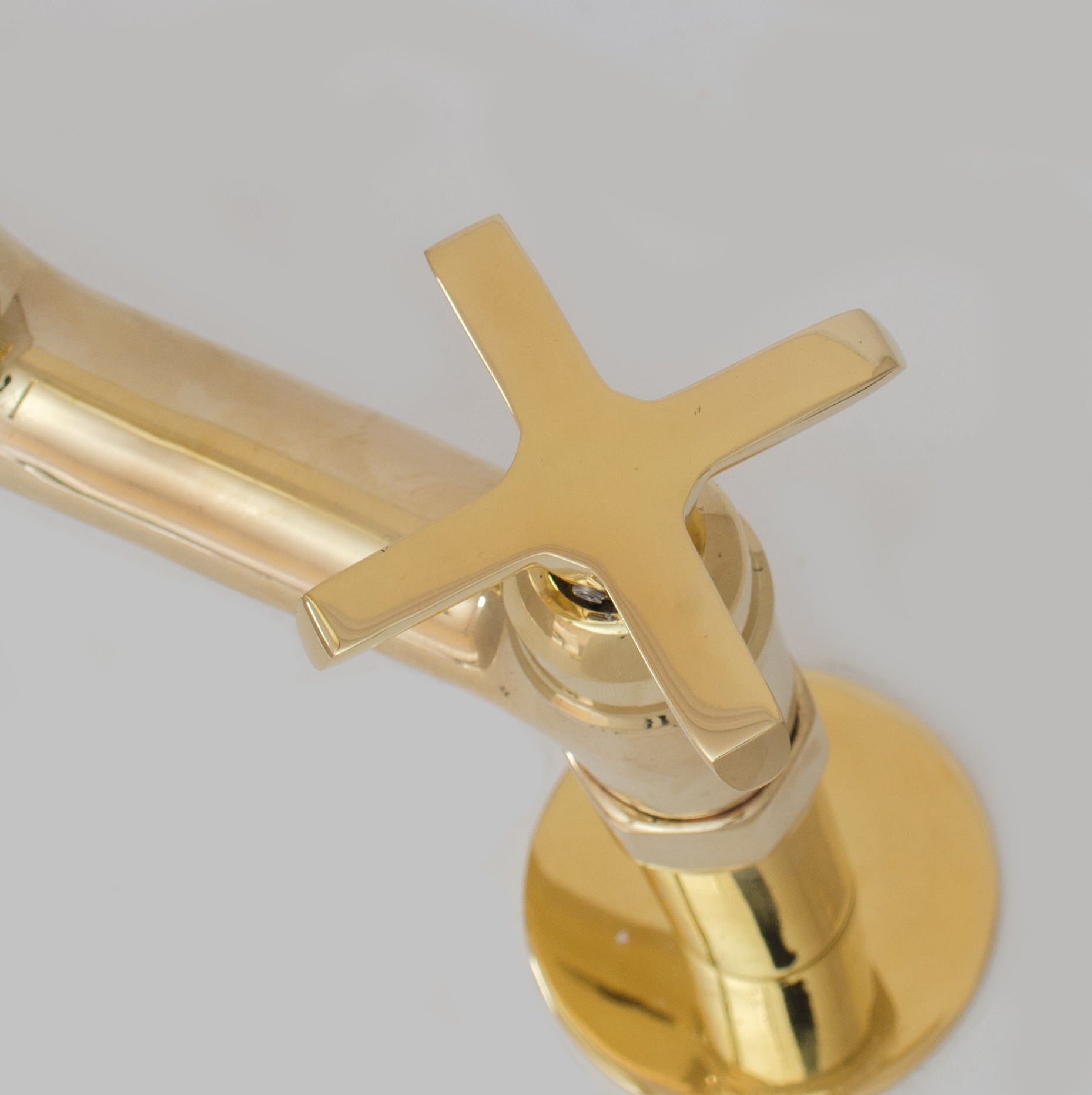 Traditional 8″ Brass Bridge Kitchen Faucet with Square Spout | Two Handles alternate view 16