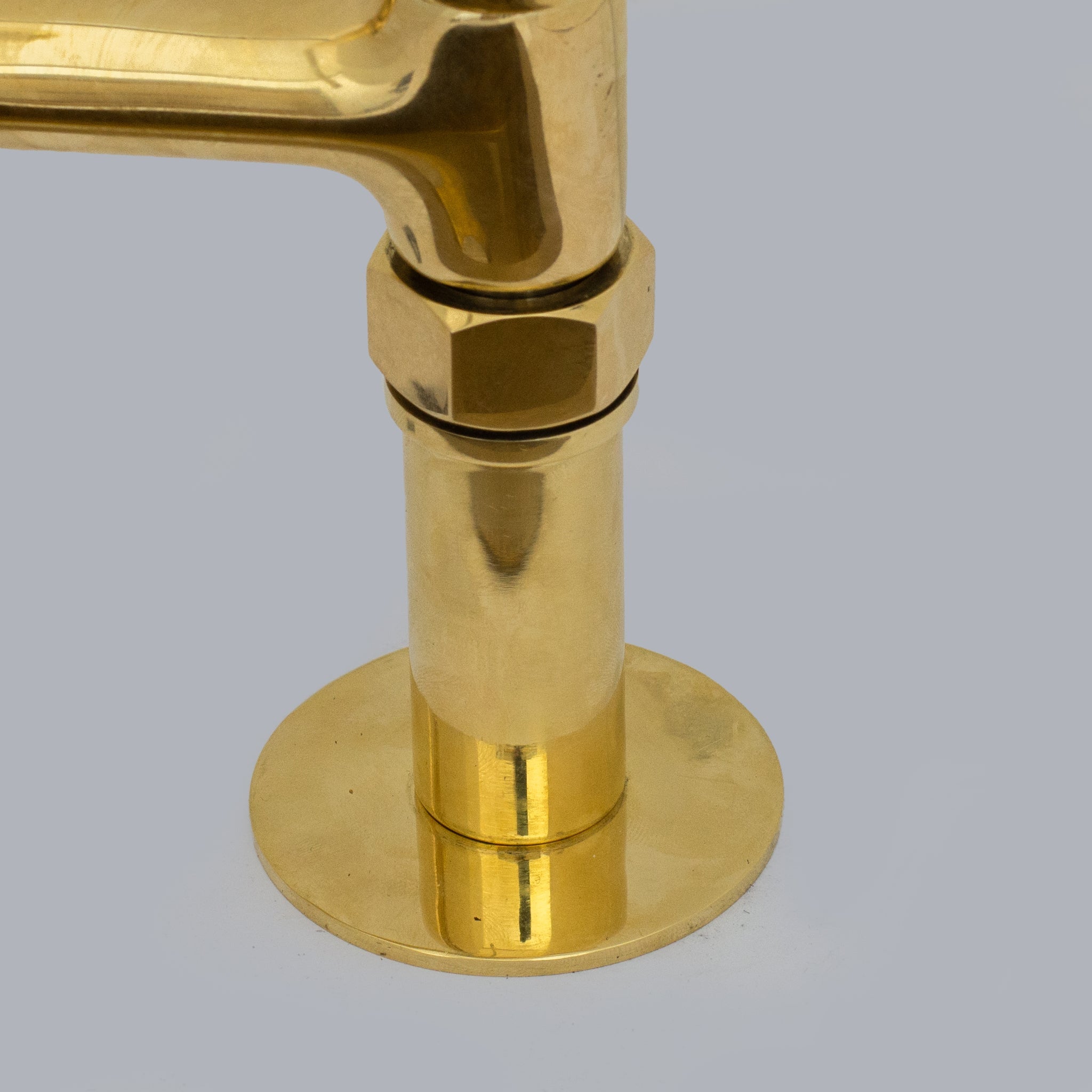 Traditional 8″ Brass Bridge Kitchen Faucet with Square Spout | Two Handles alternate view 7