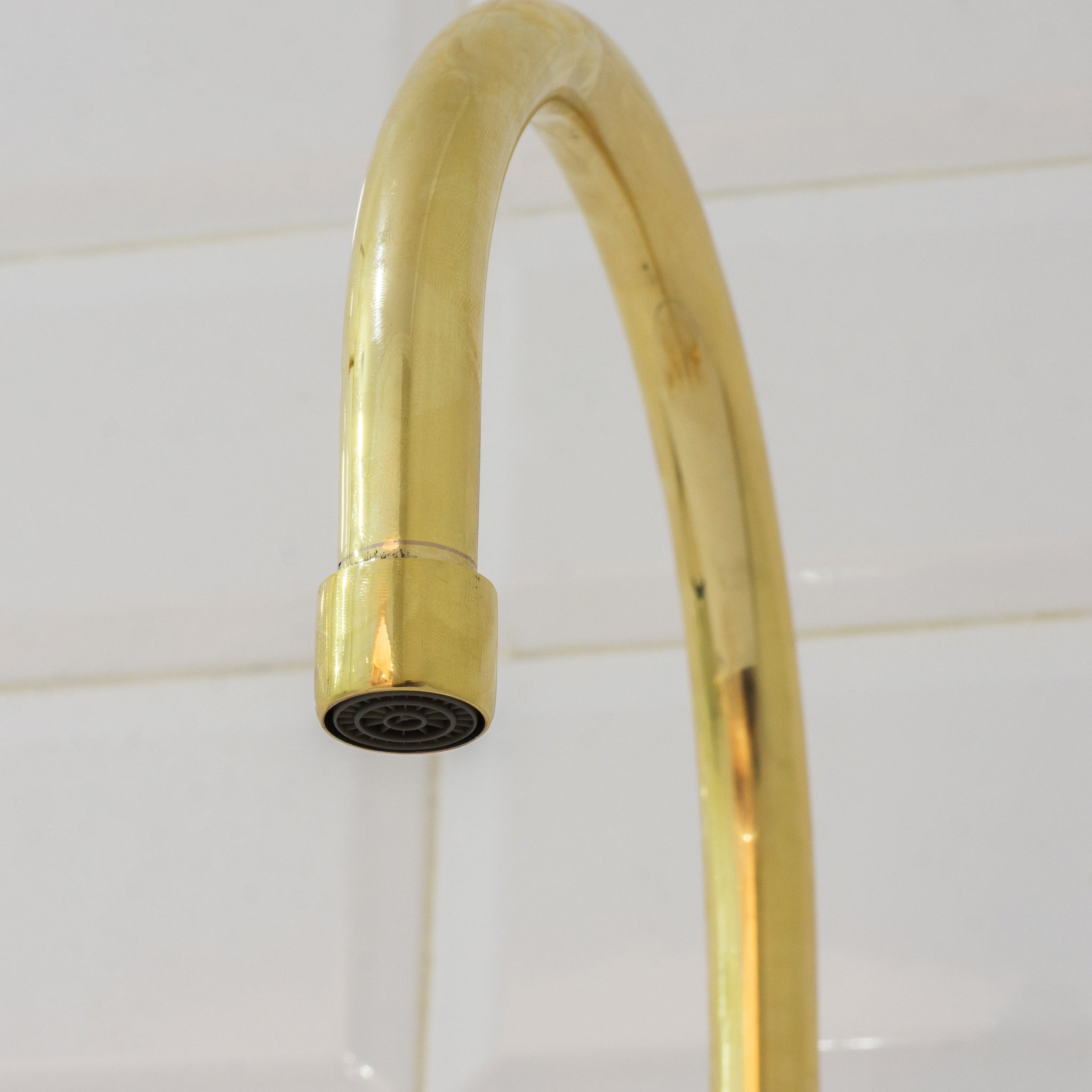 Unlacquered Brass 3-Hole Bridge Faucet With Sprayer, 3 Legs Faucet, Deck Mount Kitchen Faucet alternate view 9